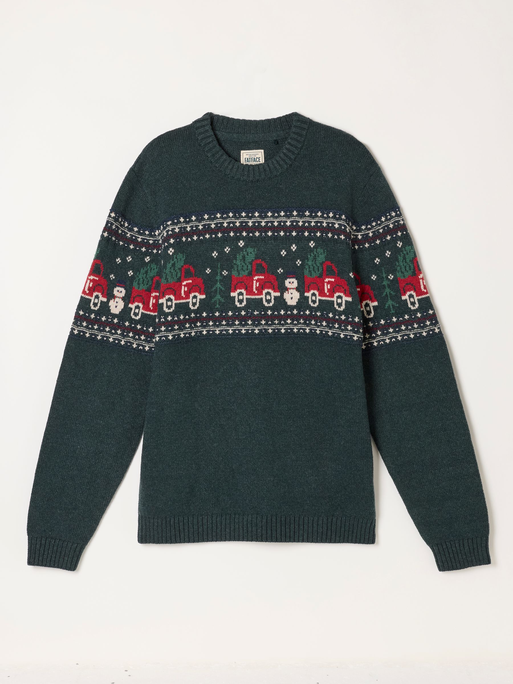 Green Car Crew Neck Christmas Jumper - Image 7 of 7