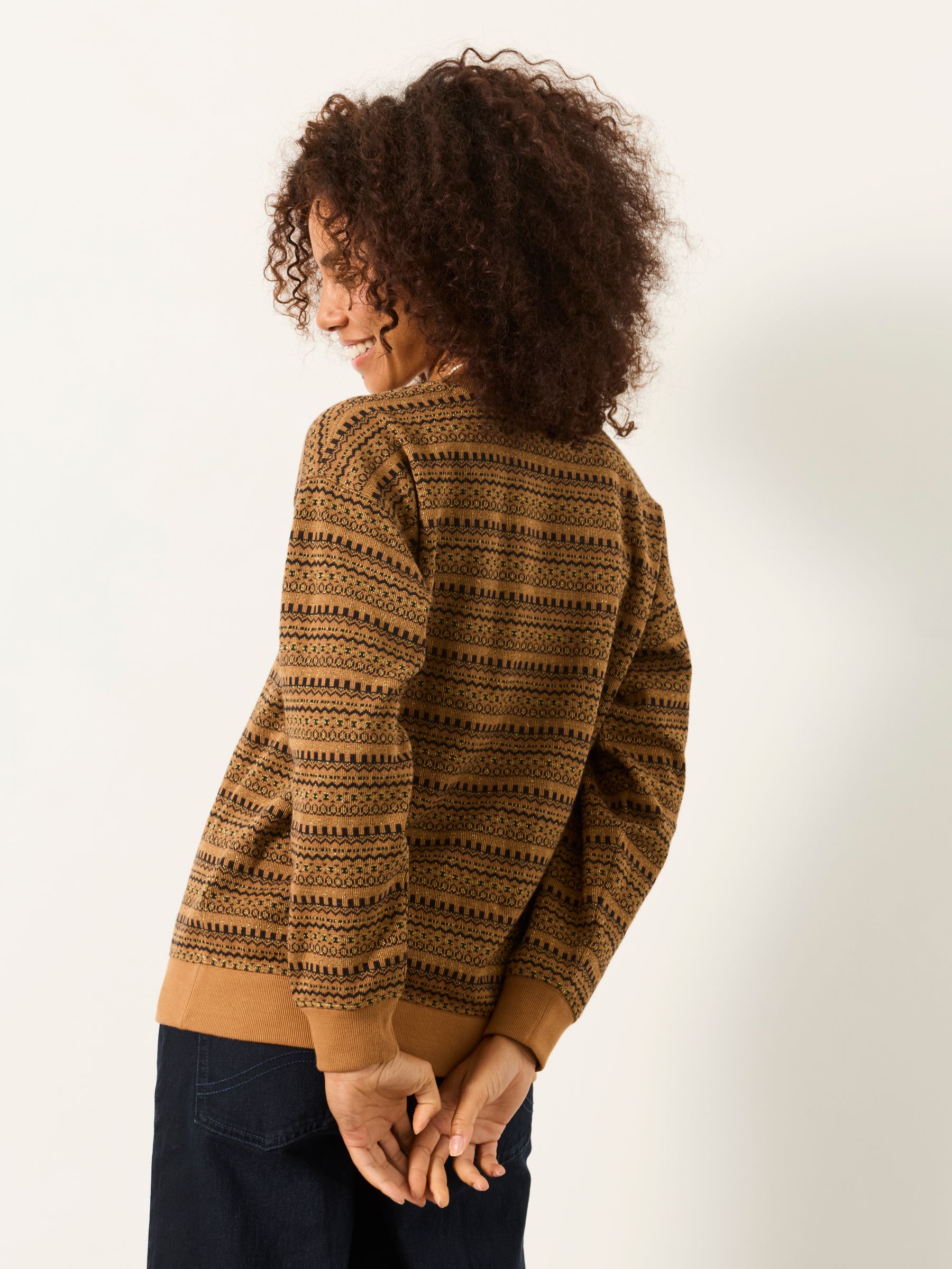 Brown Textured Fairilse Sparkle Crew Sweat - Image 2 of 6