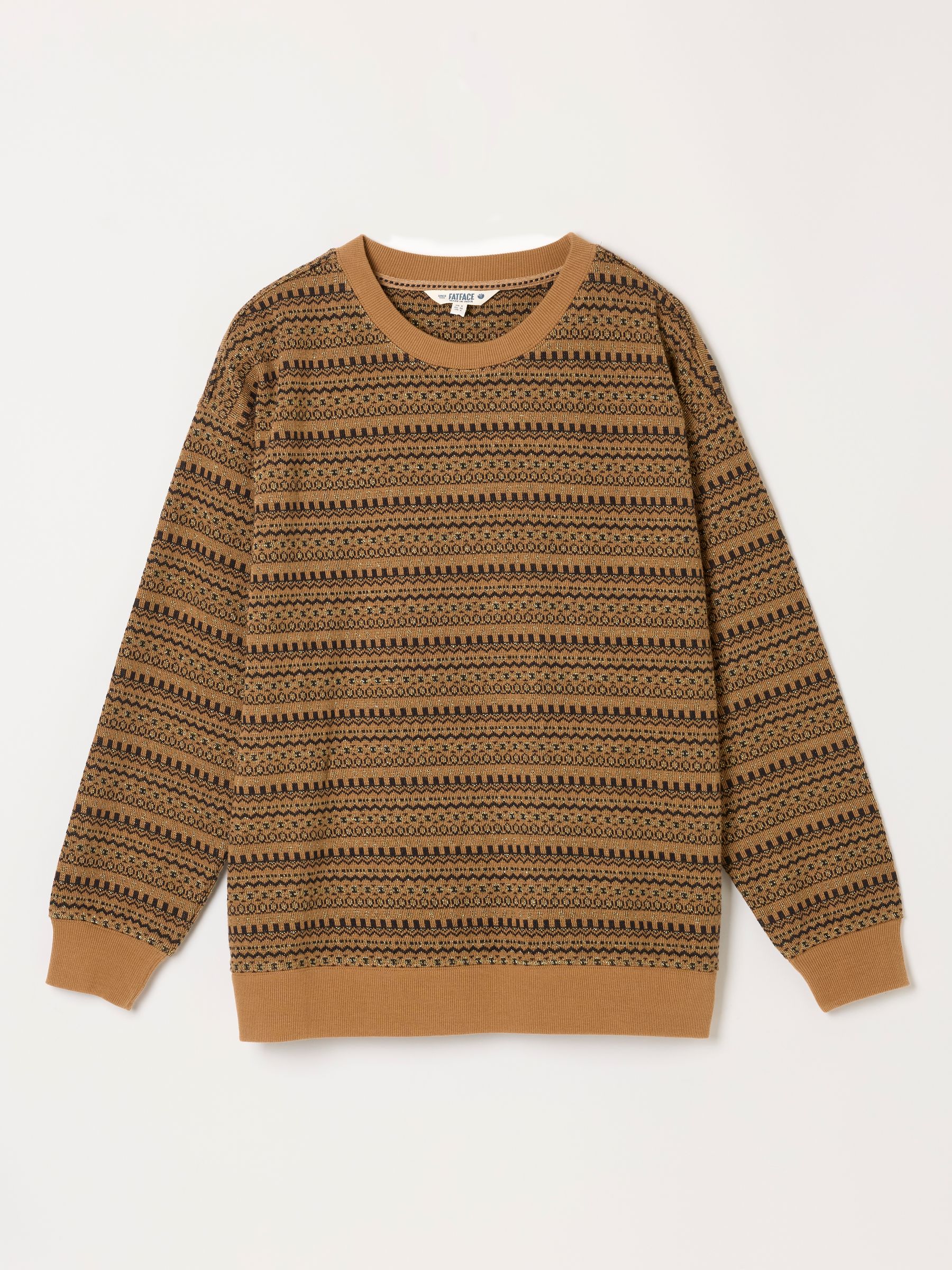 Brown Textured Fairilse Sparkle Crew Sweat - Image 6 of 6 Brown Textured Fairilse Sparkle Crew Sweat - Image 6 of 6