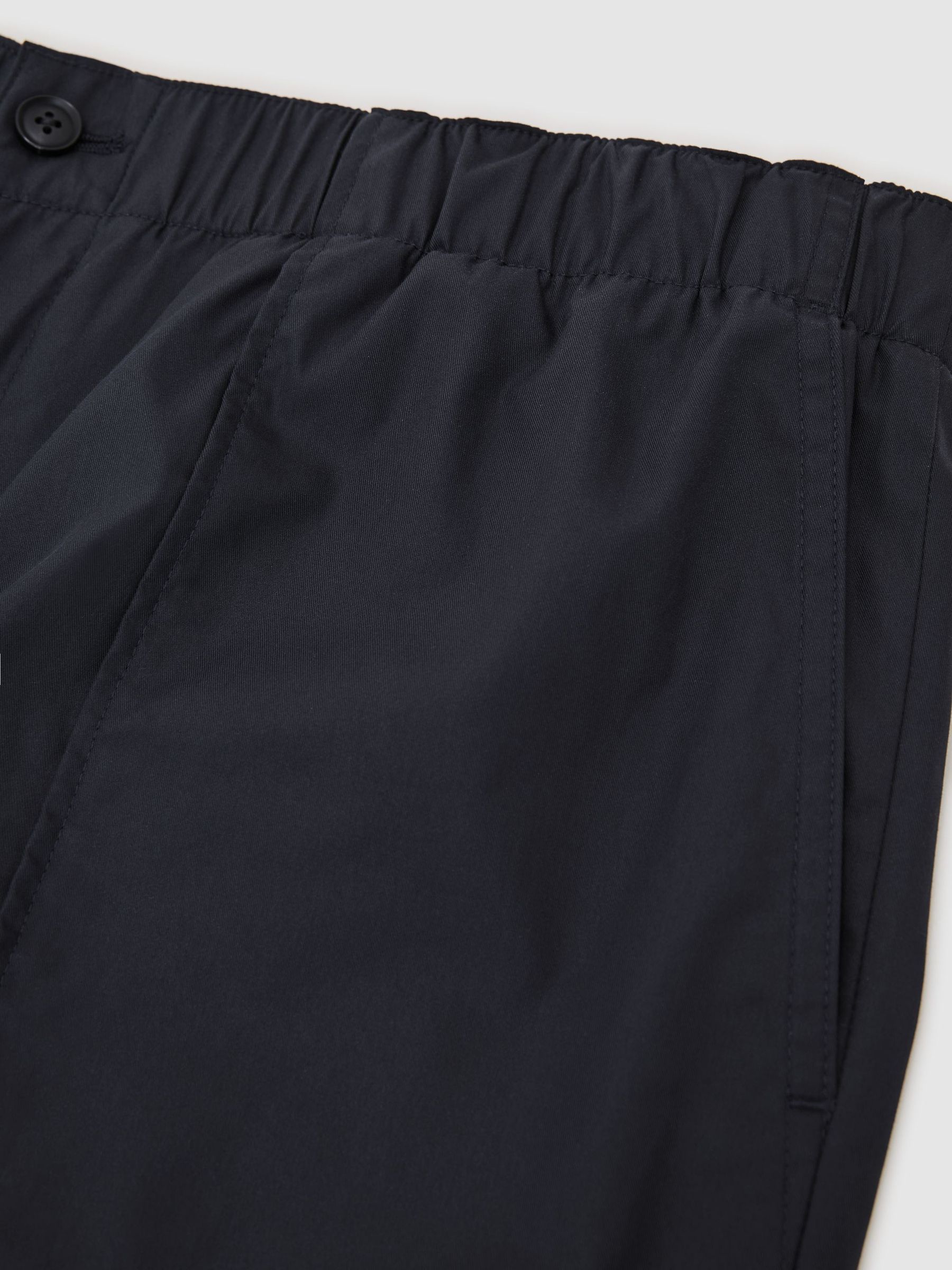 Cotton-Blend Lightweight Tapered Trousers in Navy - Image 6 of 6