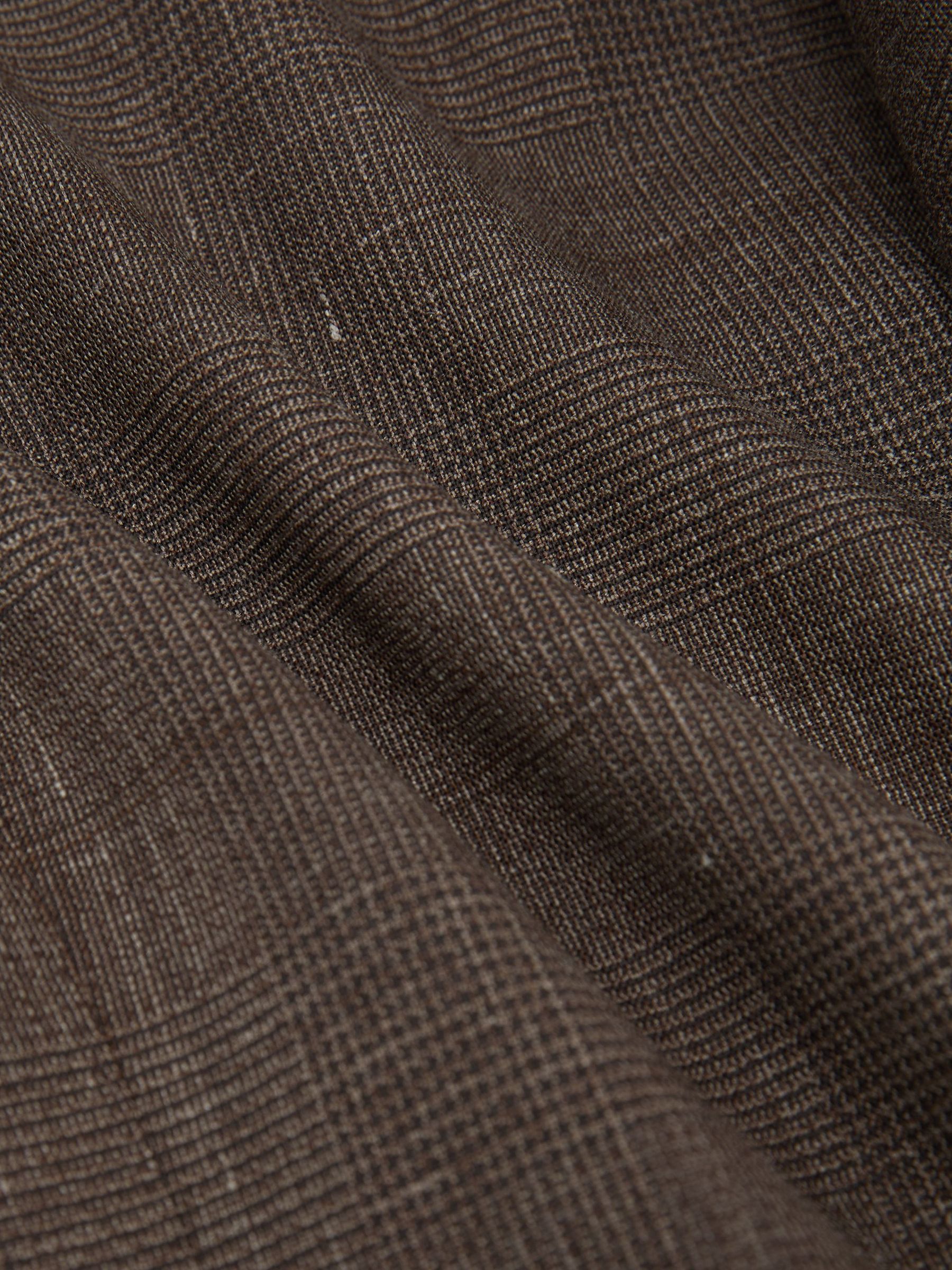 Zweireihiger Anzugblazer aus Wollmischung mit Karomuster, klassische Passform, in Schokoladenbraun - Bild 10 von 10