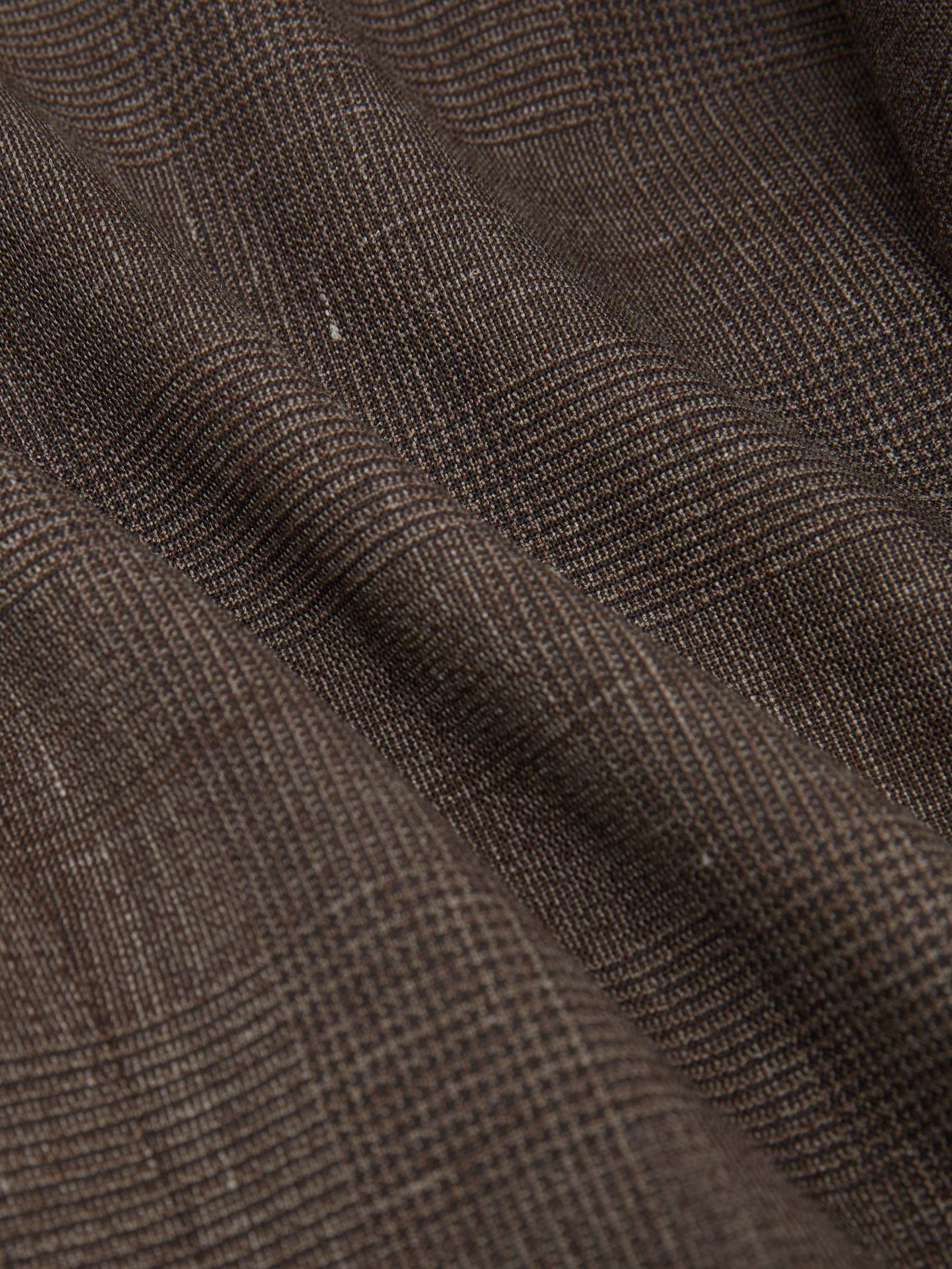 Wool Check Double-Breasted Suit Blazer Classic-Fit in Chocolate Brown - image 2