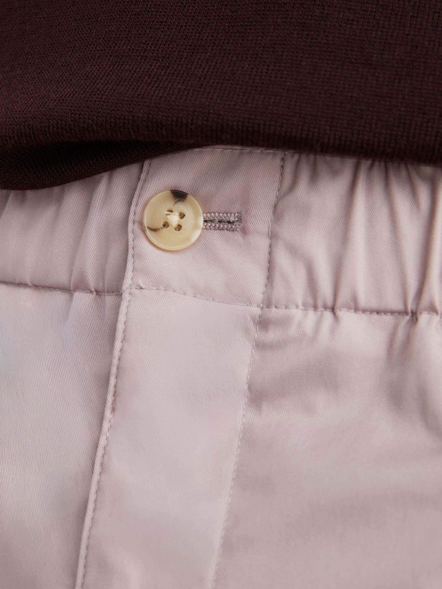 Cotton-Blend Lightweight Tapered Trousers in Pink - Image 4 of 6