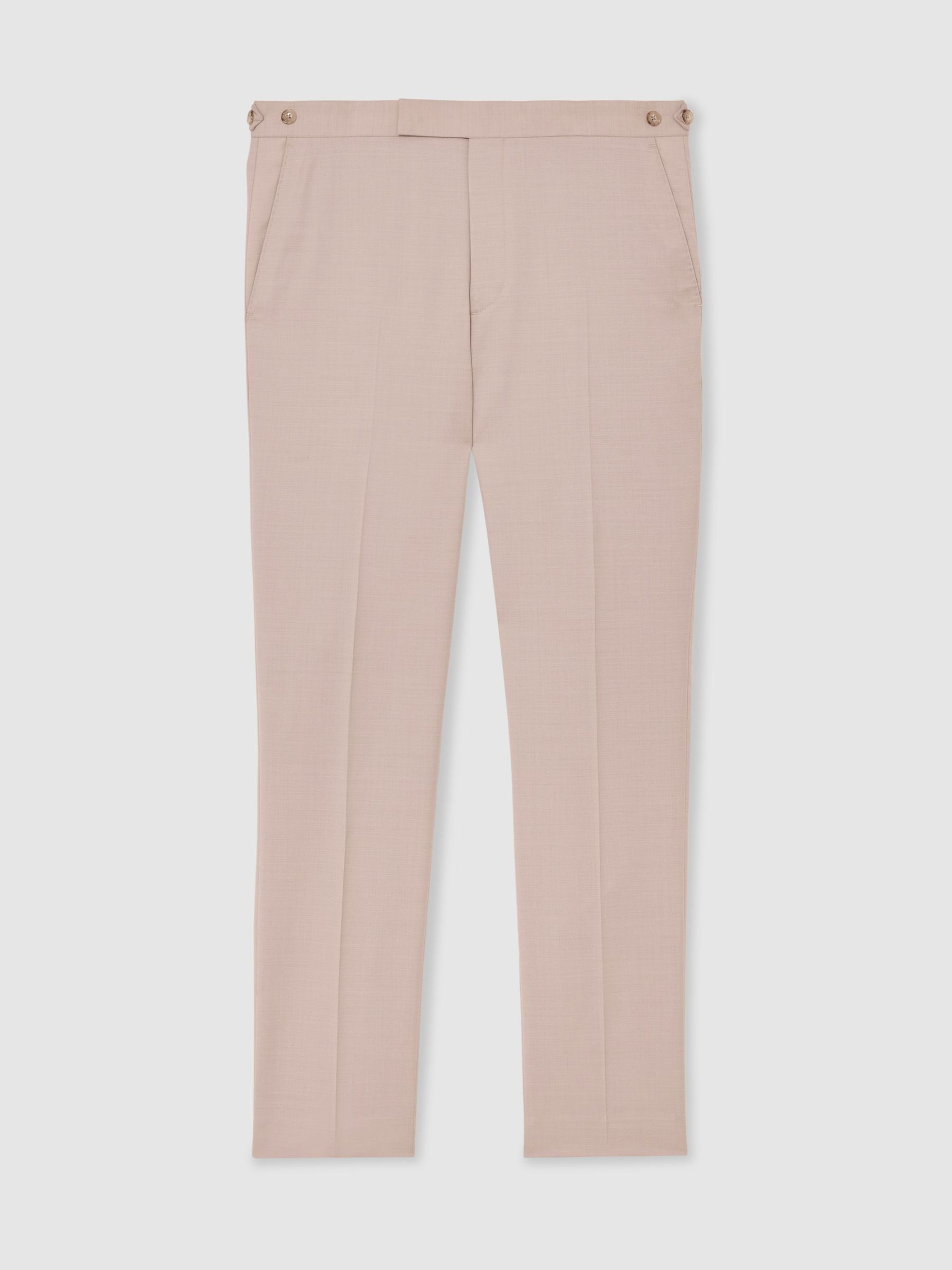 Wool Suit Tailored-Fit Trousers in Dusty Pink - Image 2 of 6