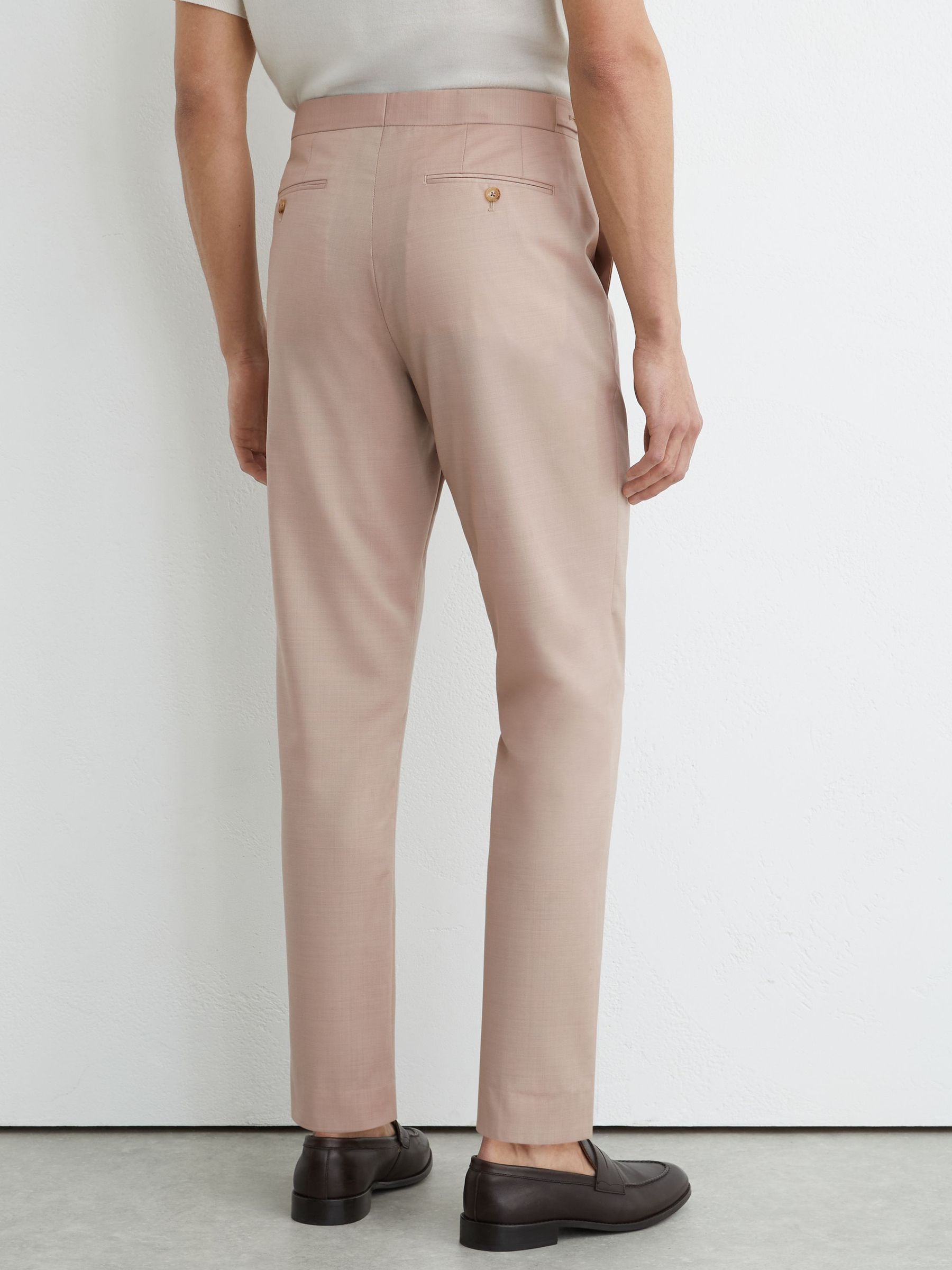 Wool Suit Tailored-Fit Trousers in Dusty Pink - image 4