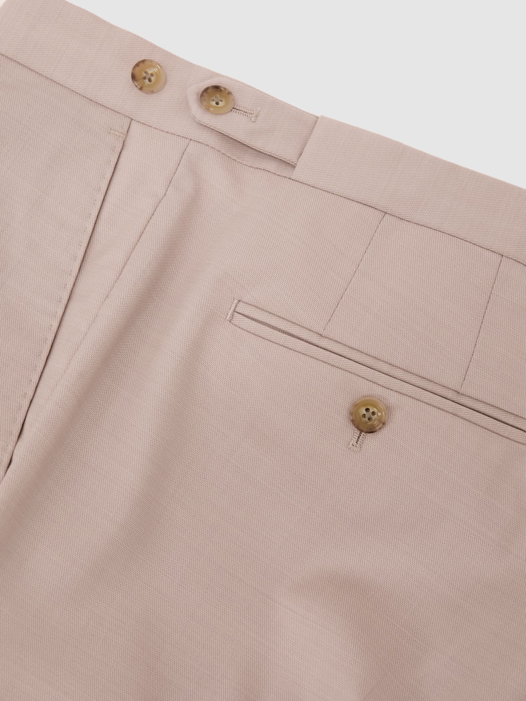 Wool Suit Tailored-Fit Trousers in Dusty Pink - image 3