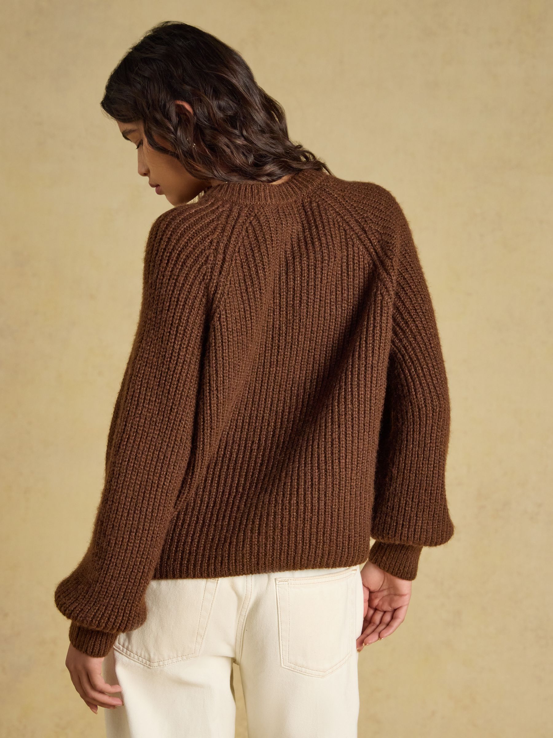 Chocolate Brown Soft Handle Cardigan - Image 2 of 7 Chocolate Brown Soft Handle Cardigan - Image 2 of 7