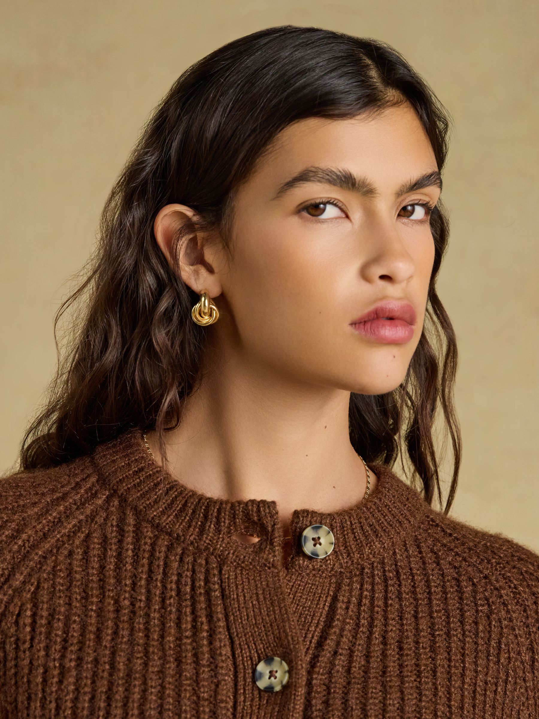 Chocolate Brown Soft Handle Cardigan - Image 3 of 7