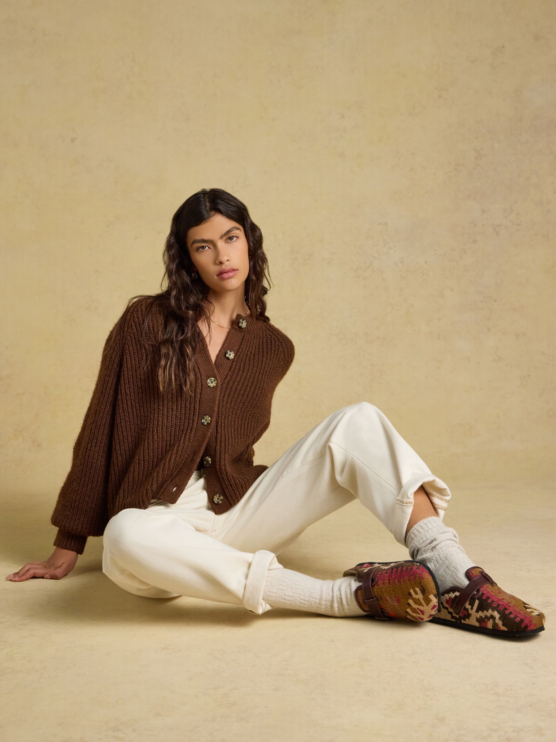 Chocolate Brown Soft Handle Cardigan - Image 4 of 7