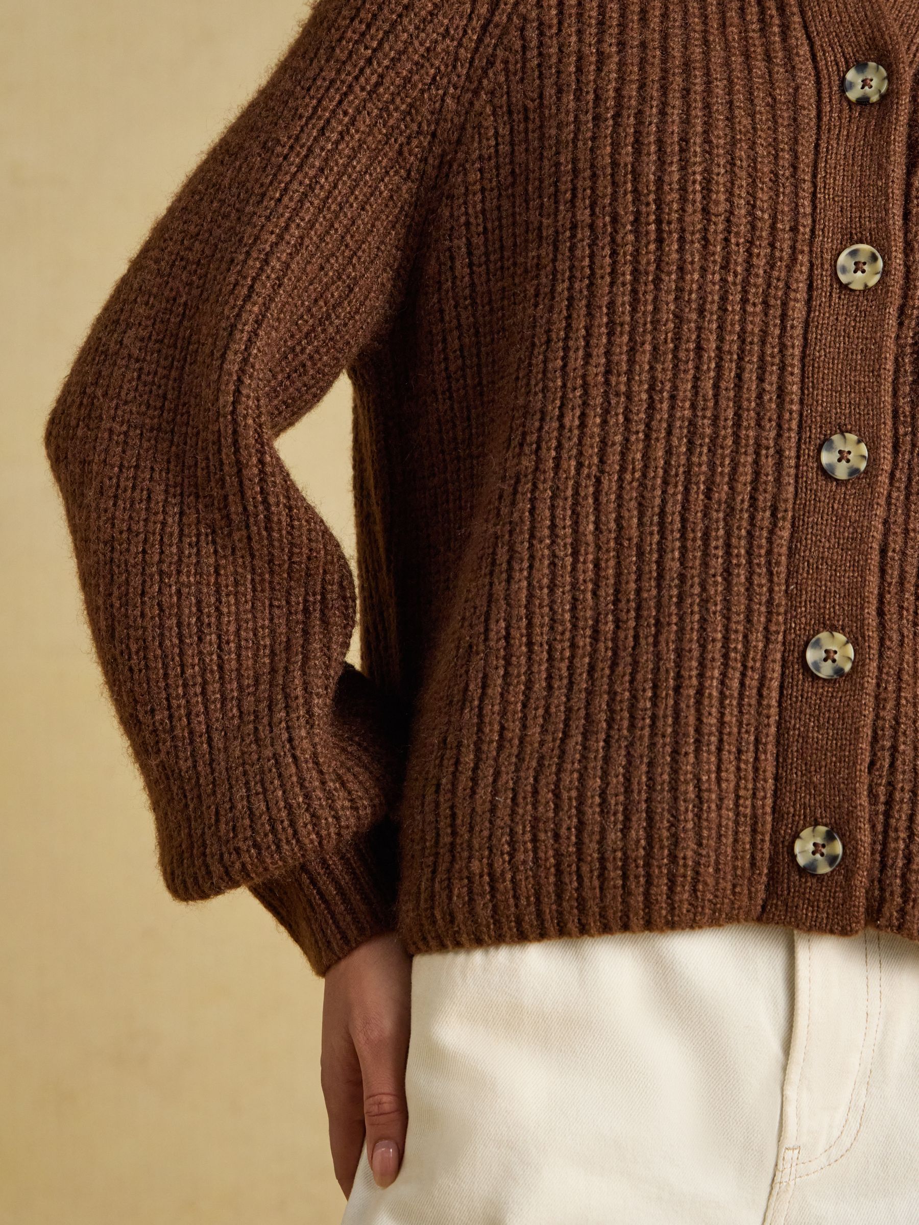 Chocolate Brown Soft Handle Cardigan - Image 5 of 7