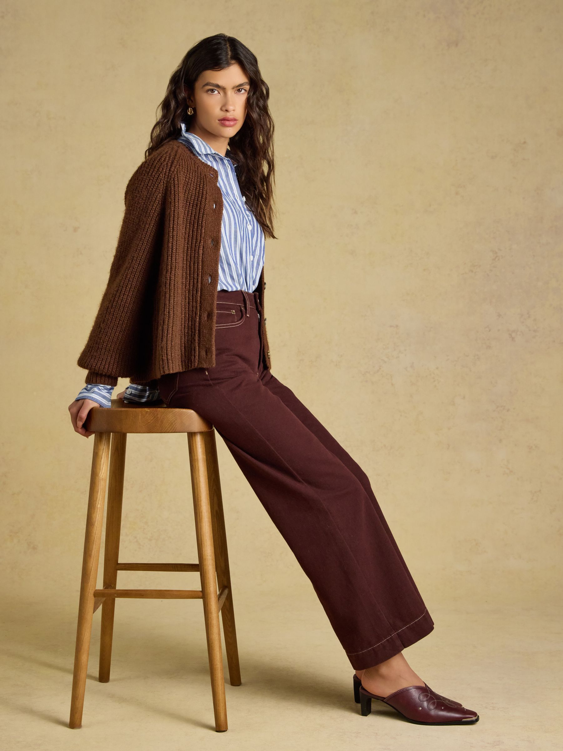 Chocolate Brown Soft Handle Cardigan - Image 6 of 7