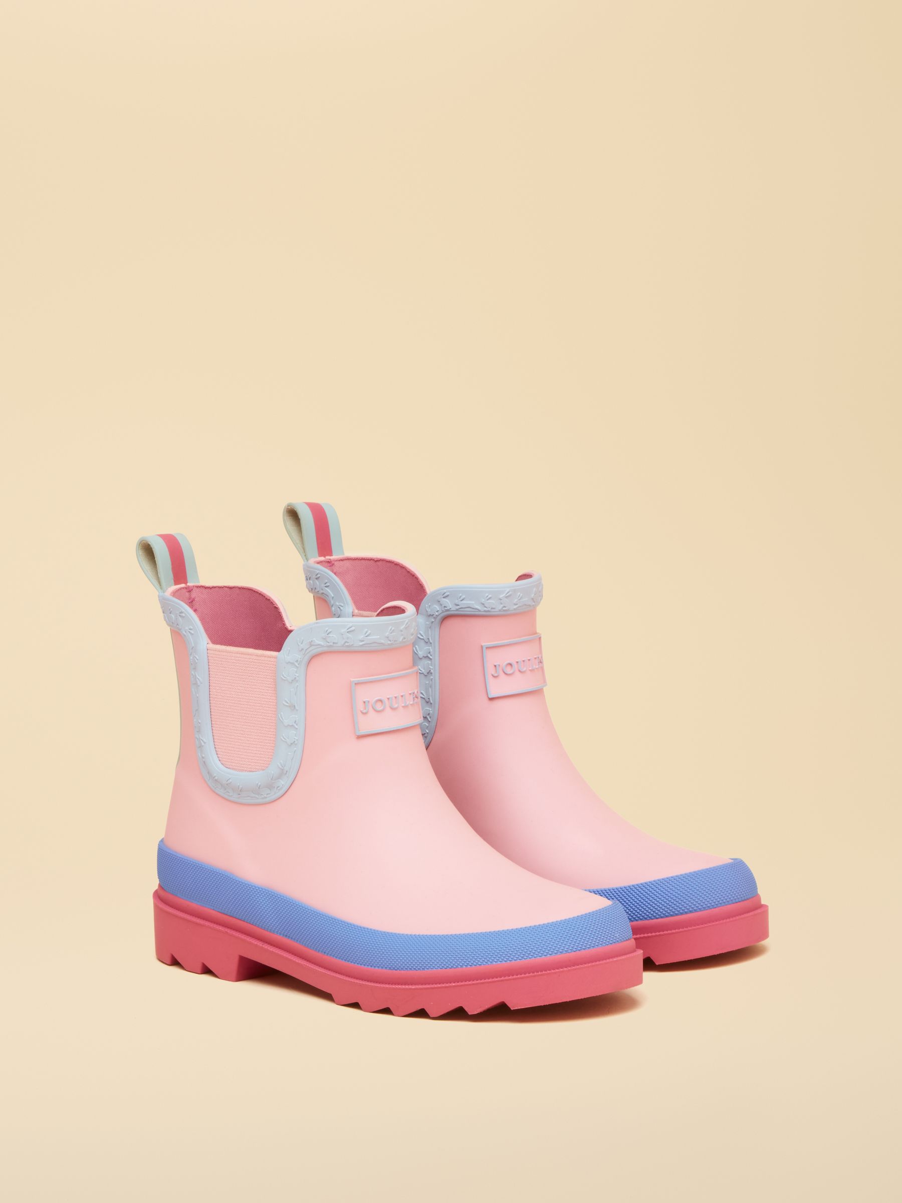 Kids Pink Colourblock Ankle Wellies - Image 1 of 6