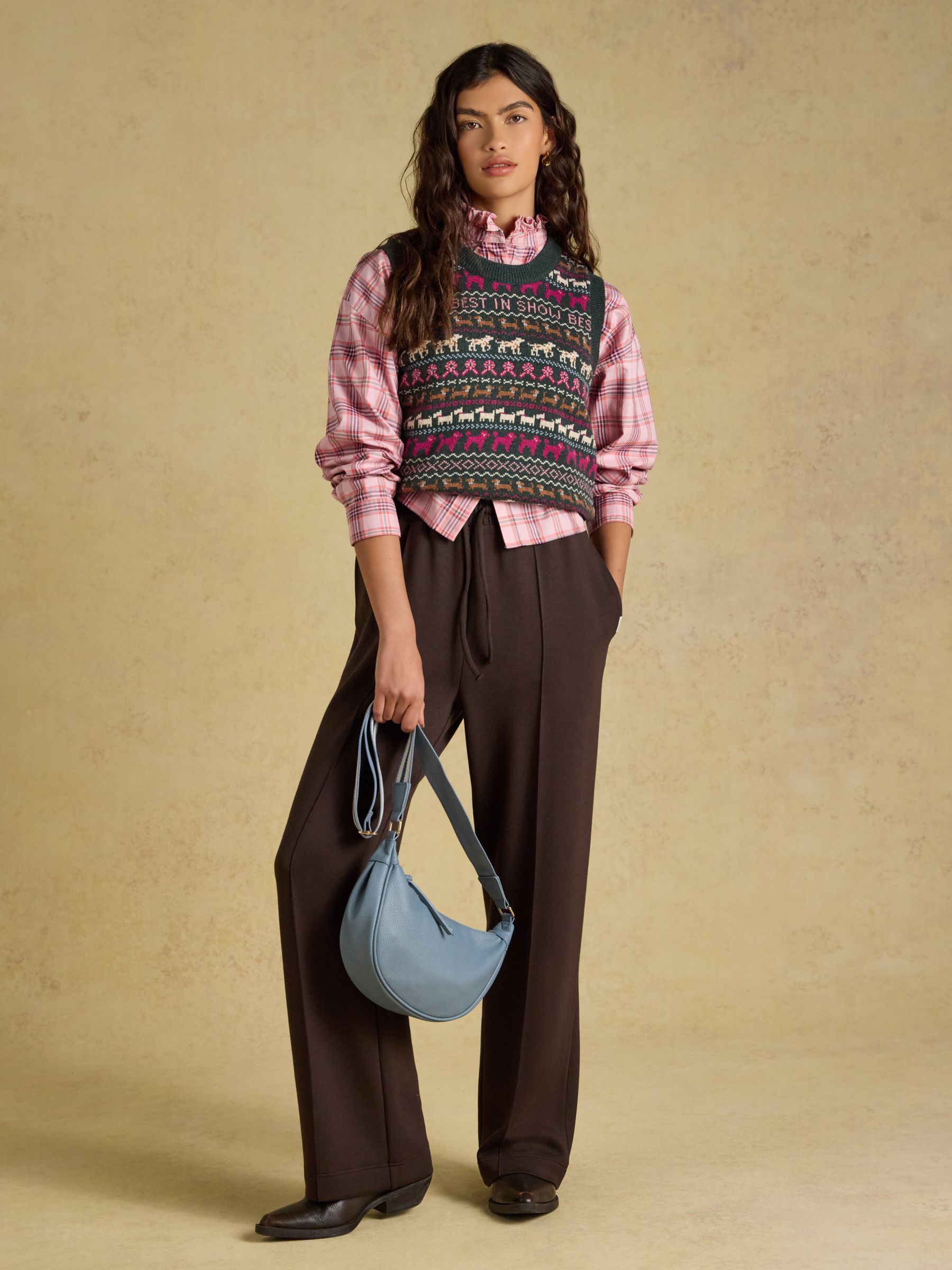 Green Cotton Blend Crew Neck Knitted Vest - Image 3 of 7