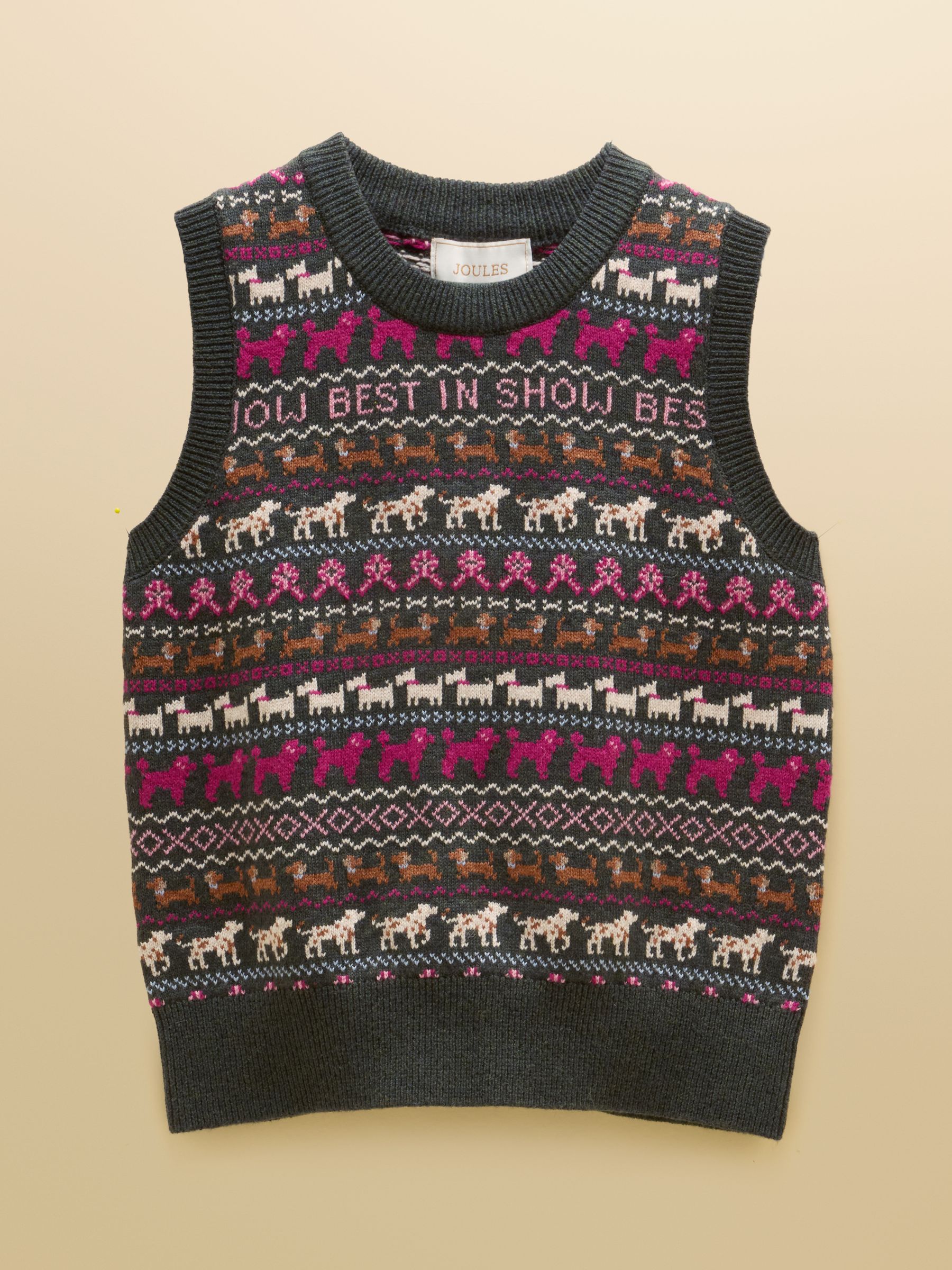 Green Cotton Blend Crew Neck Knitted Vest - Image 7 of 7