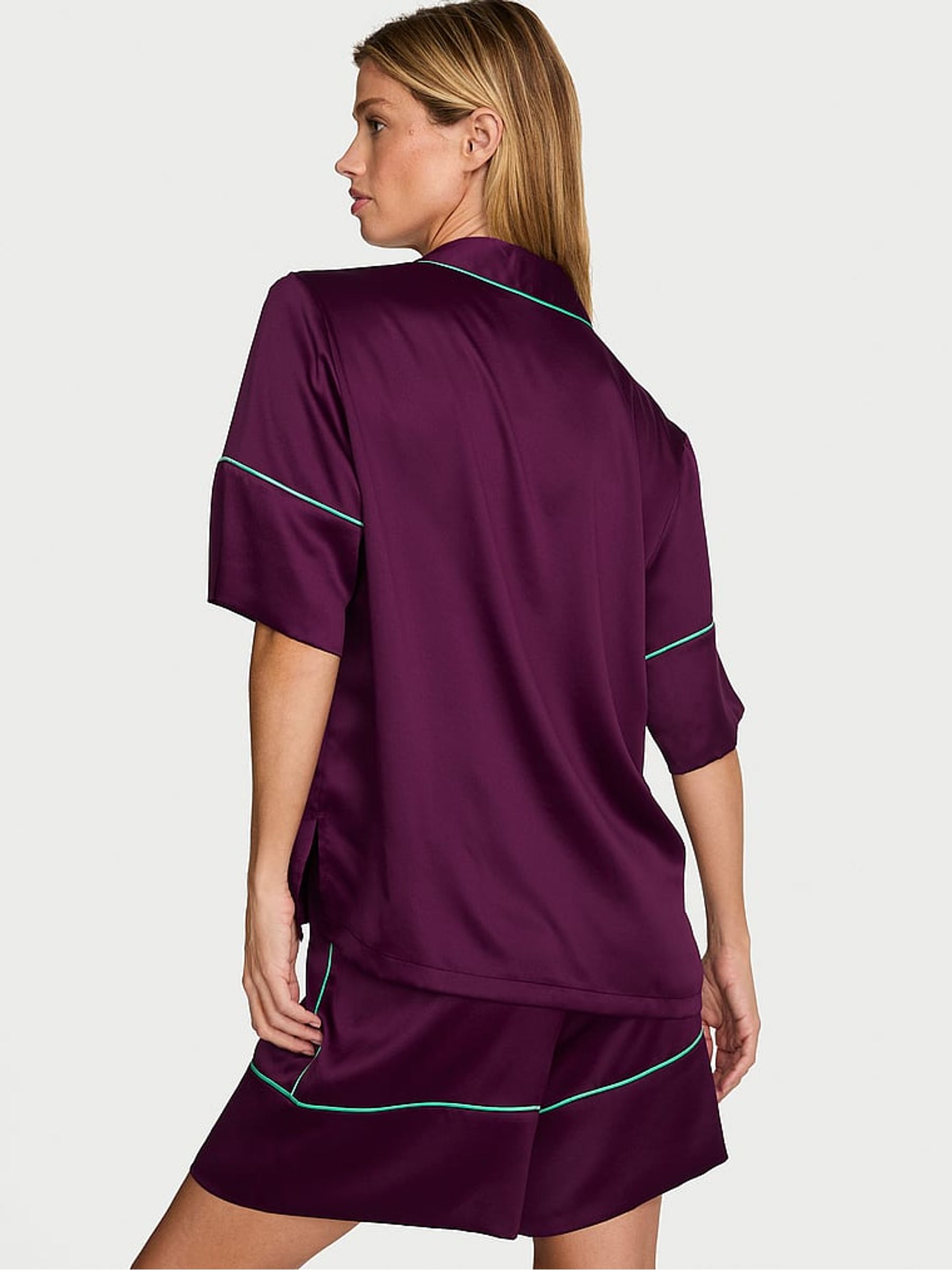 Party On Purple Satin Short Pyjamas Set - Image 2 of 3