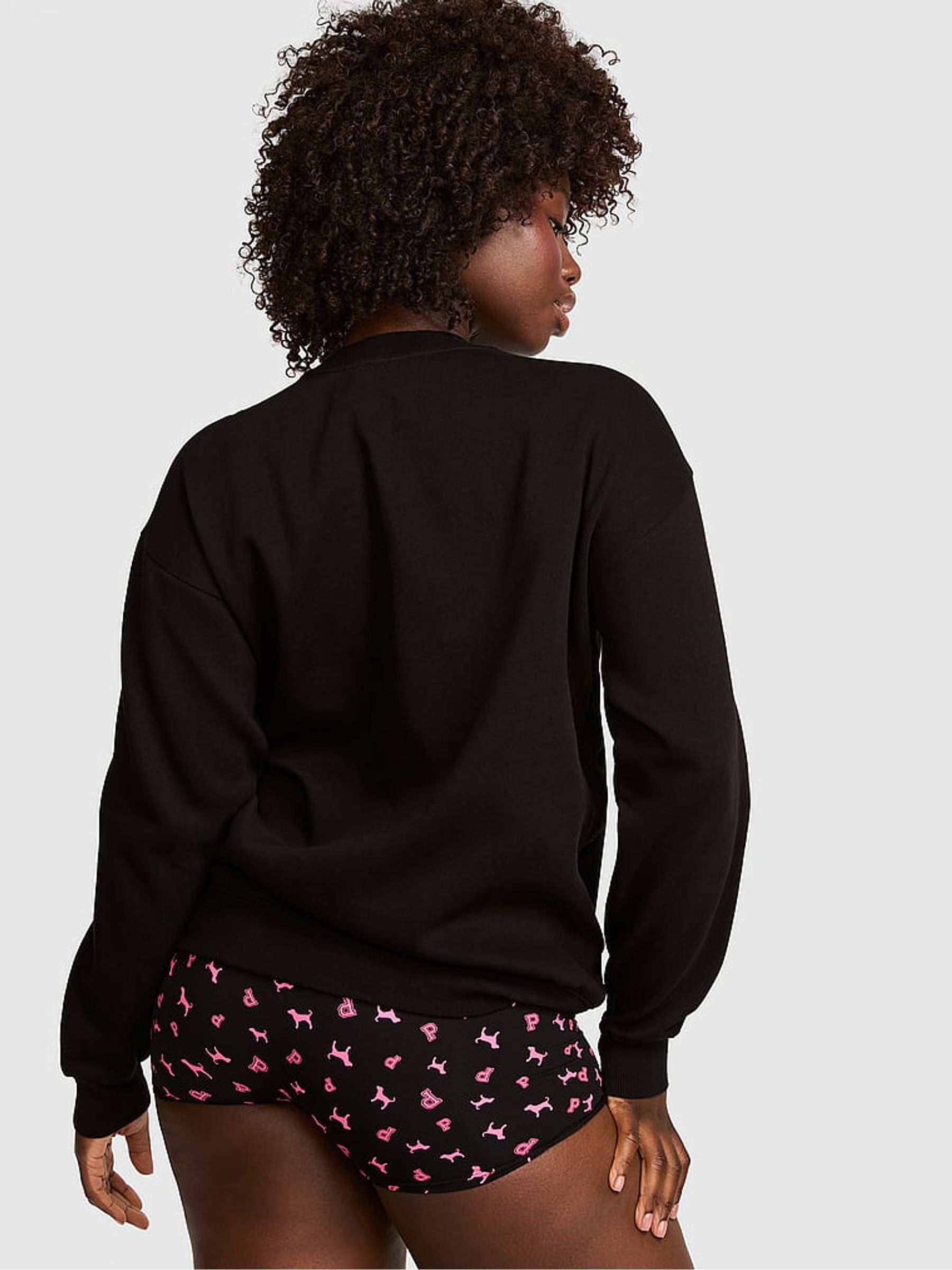 Black/Pink Fleece Sweatshirt - Image 3 of 3