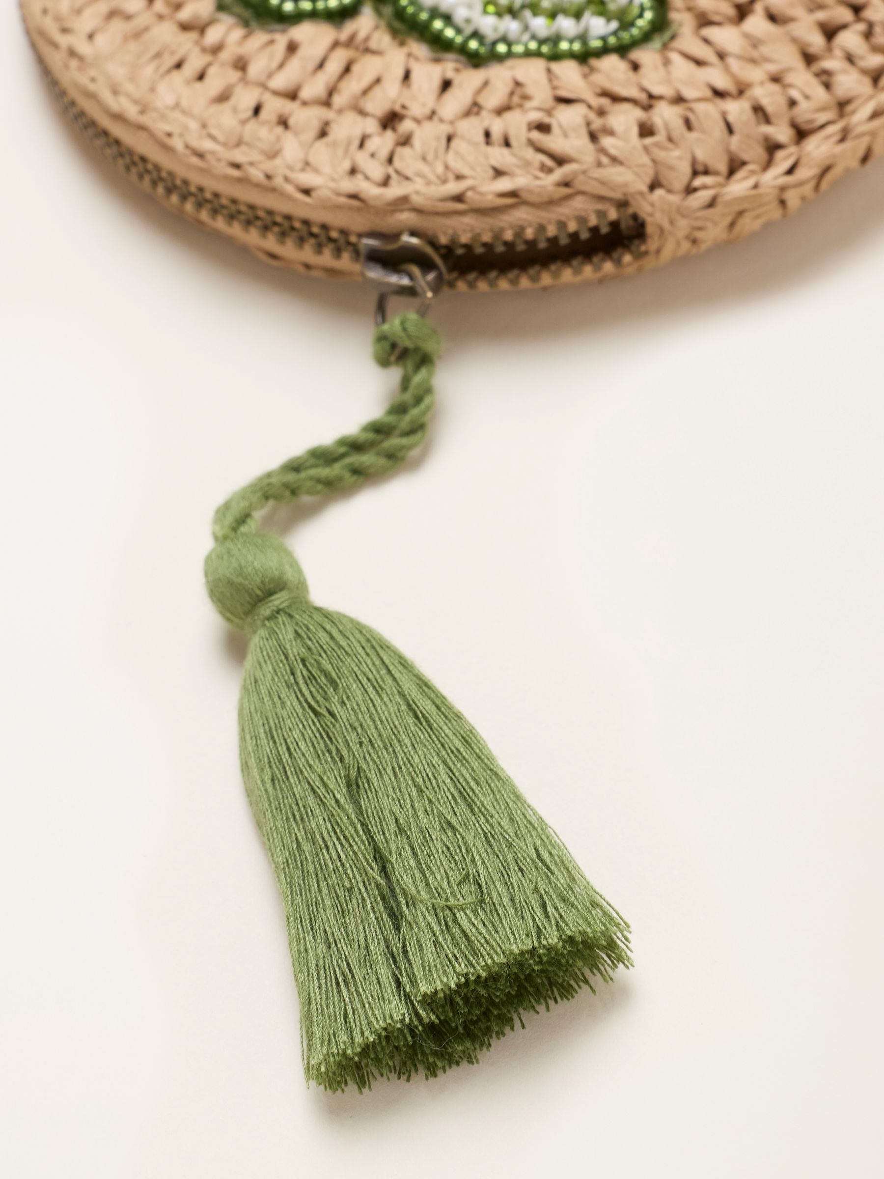 Natural Turtle Beaded Raffia Pouch - Image 3 of 3
