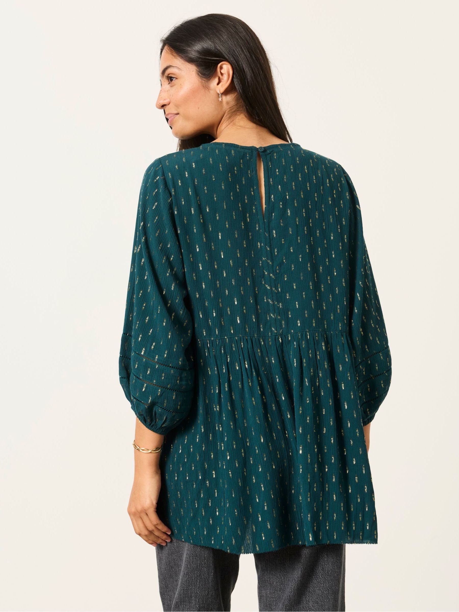 Stella Teal Blue Metallic Tunic - Image 2 of 6