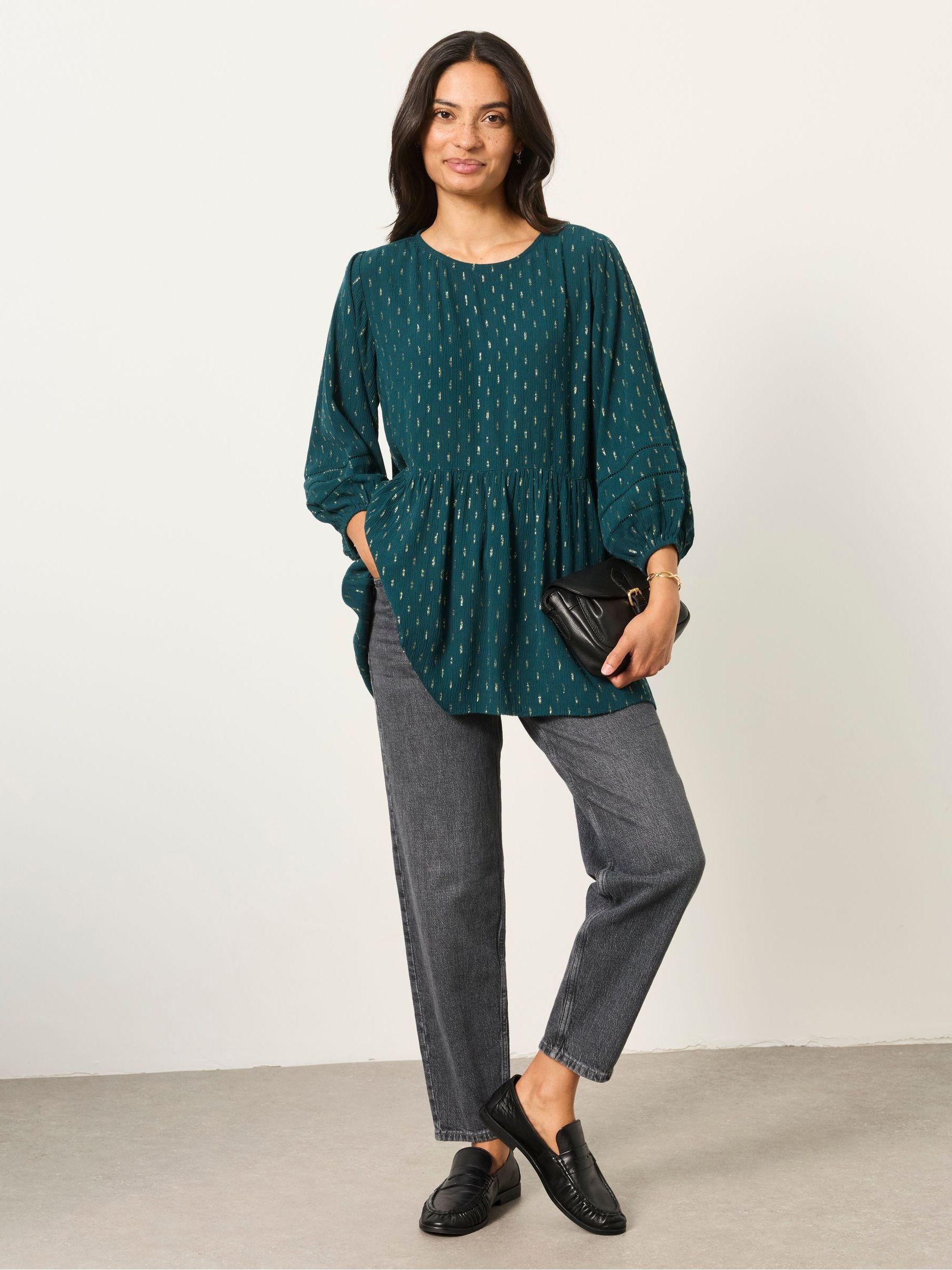 Stella Teal Blue Metallic Tunic - Image 5 of 6