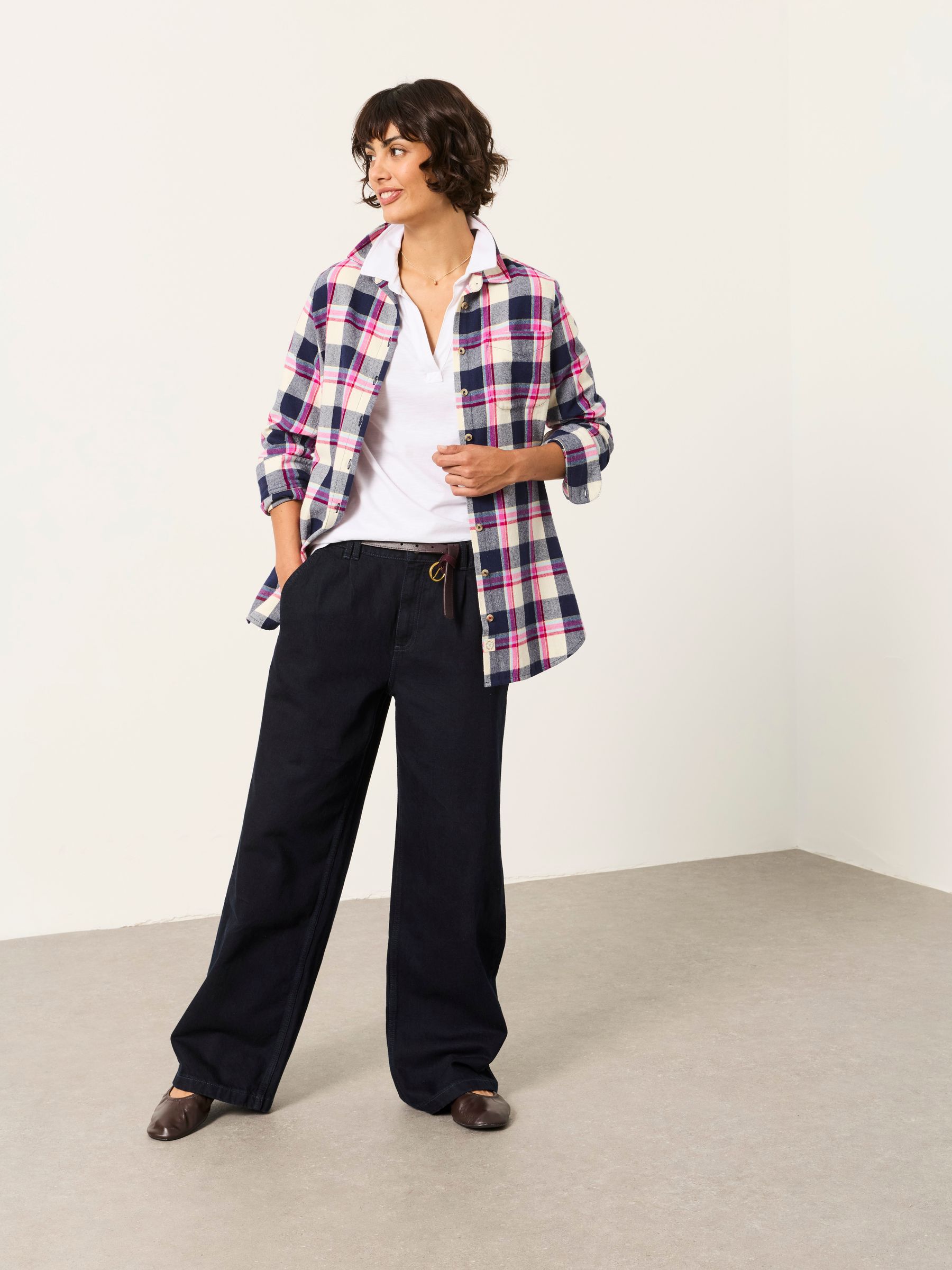 Olivia Navy Check Shirt - Image 4 of 6