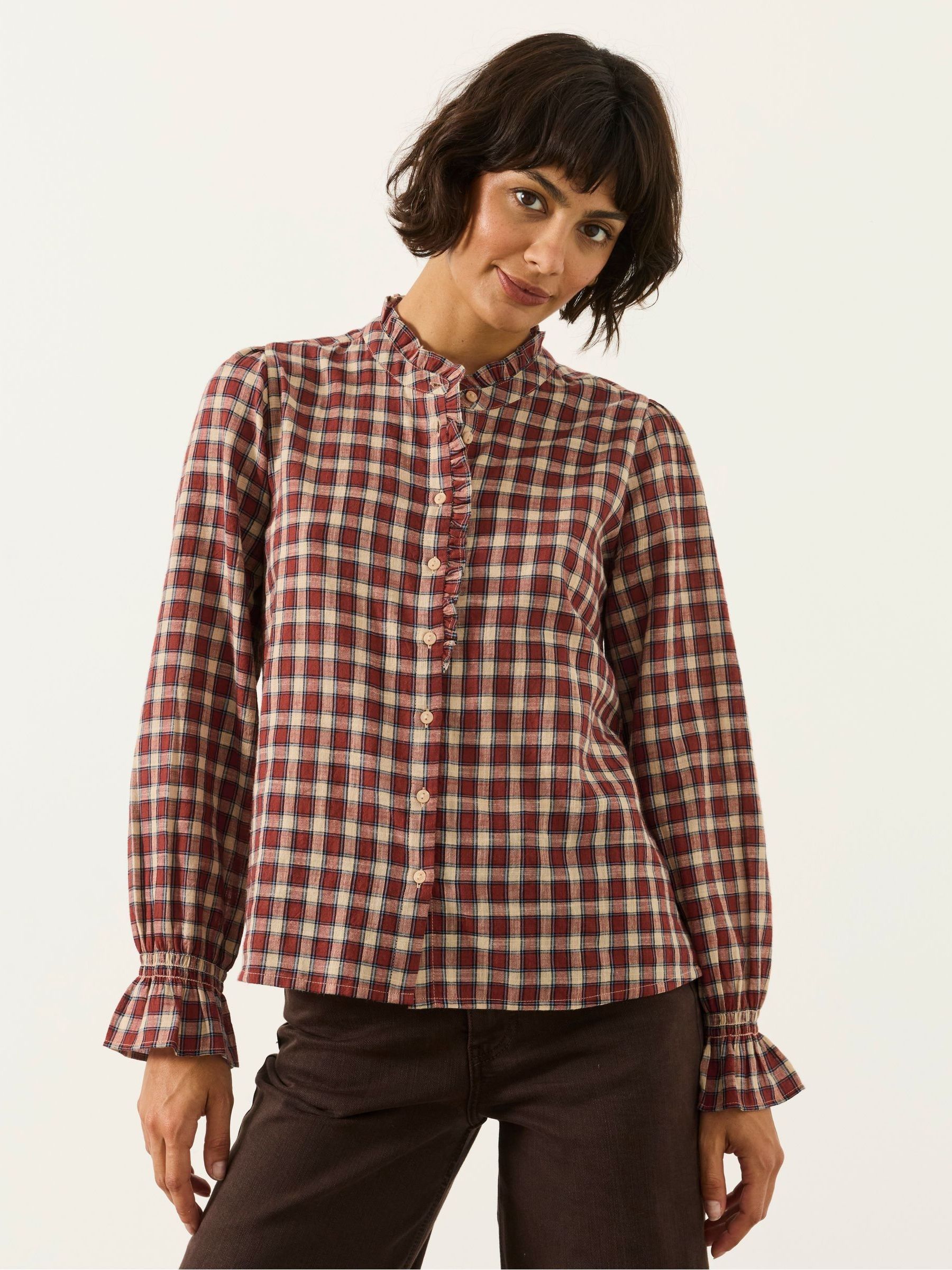 Pia Brown Check Shirt - Image 1 of 6