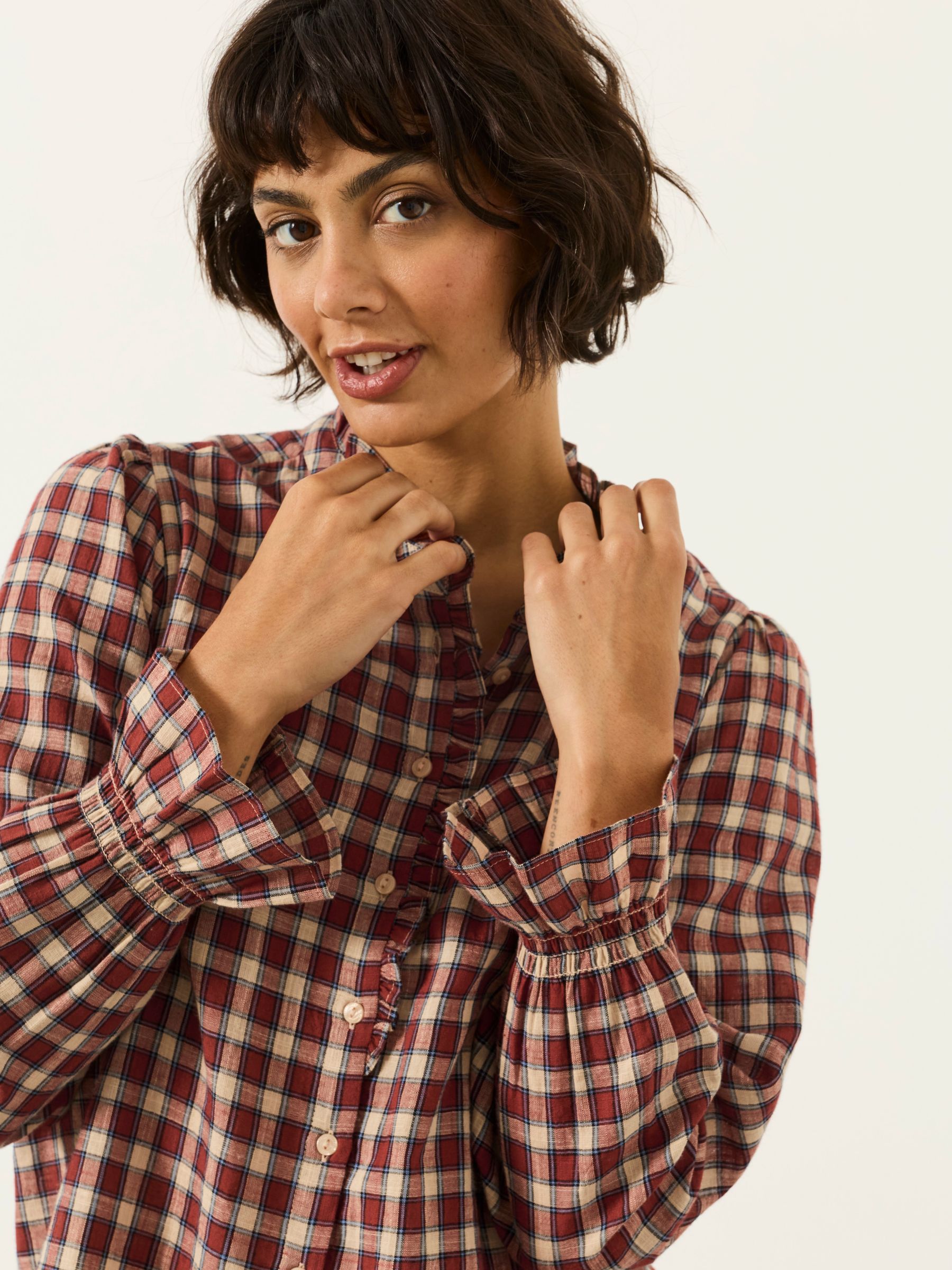 Pia Brown Check Shirt - Image 3 of 6
