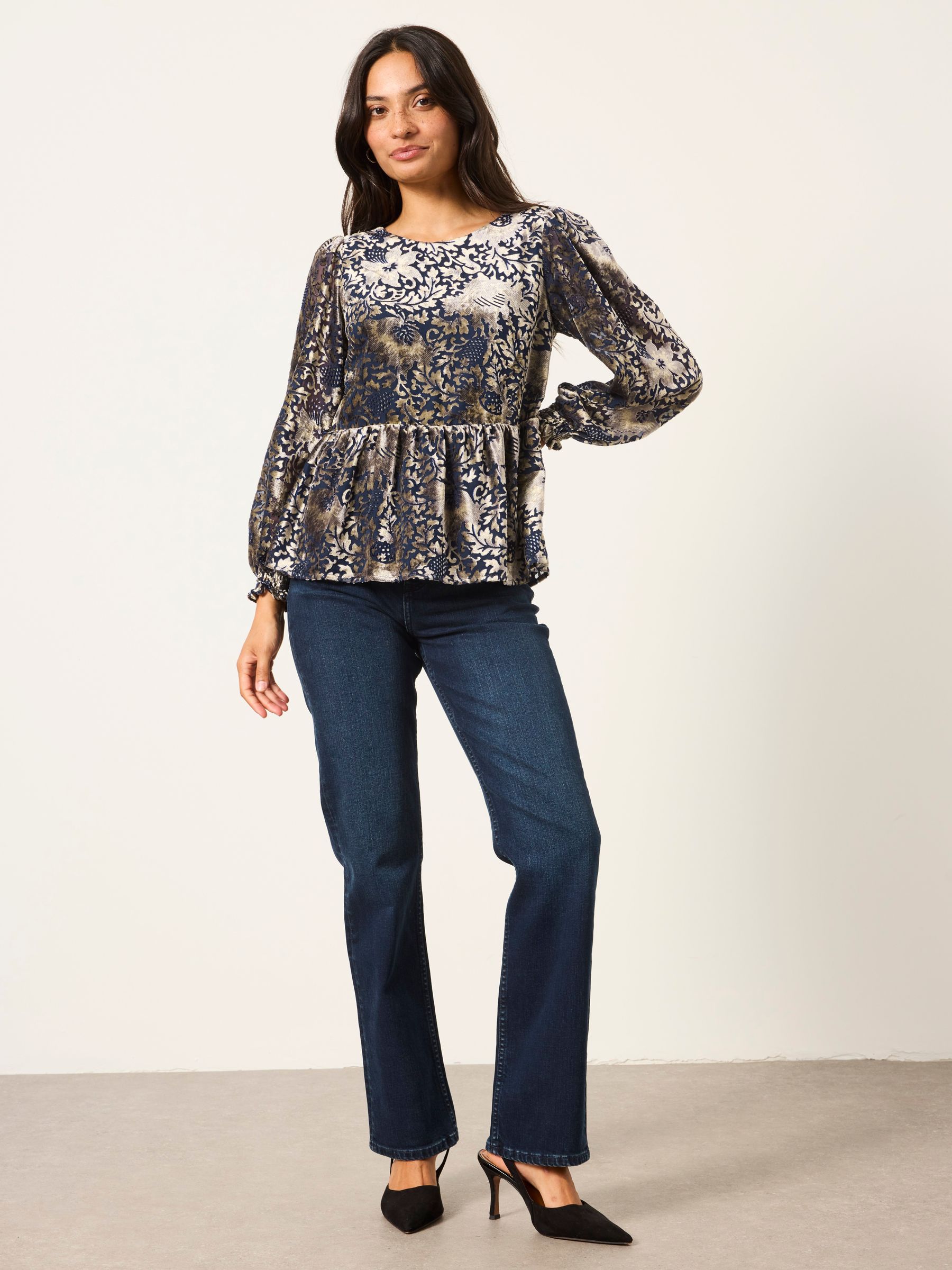 Veronica Ink Devore Blouse - Image 4 of 7