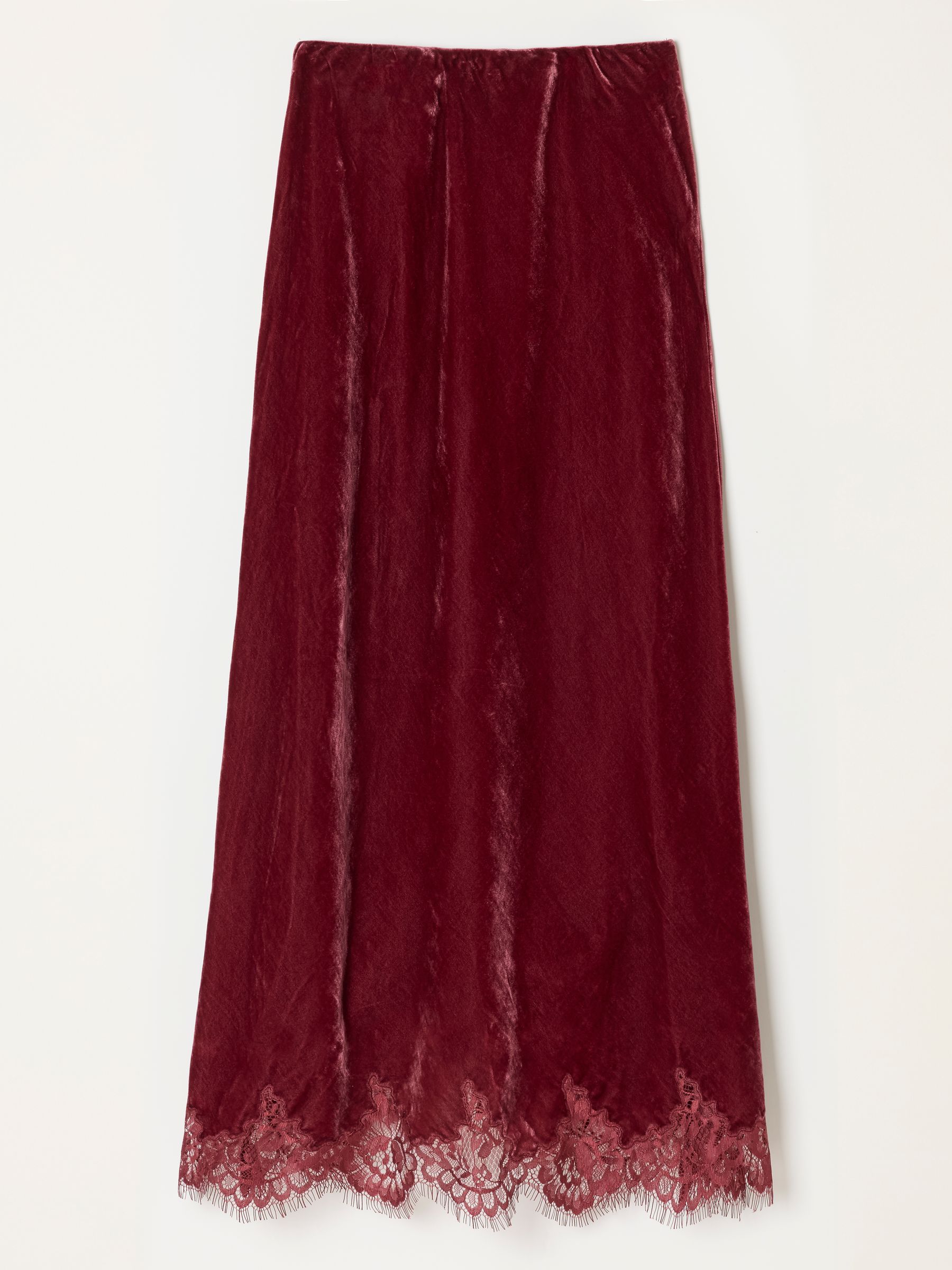 Esme Rose Pink Velvet Midi Skirt - Image 5 of 6
