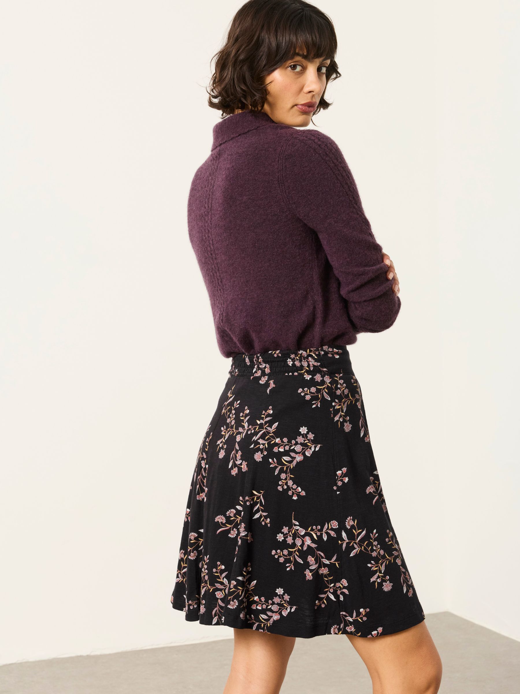 Selena Black Vintage Floral Skirt - Image 2 of 5