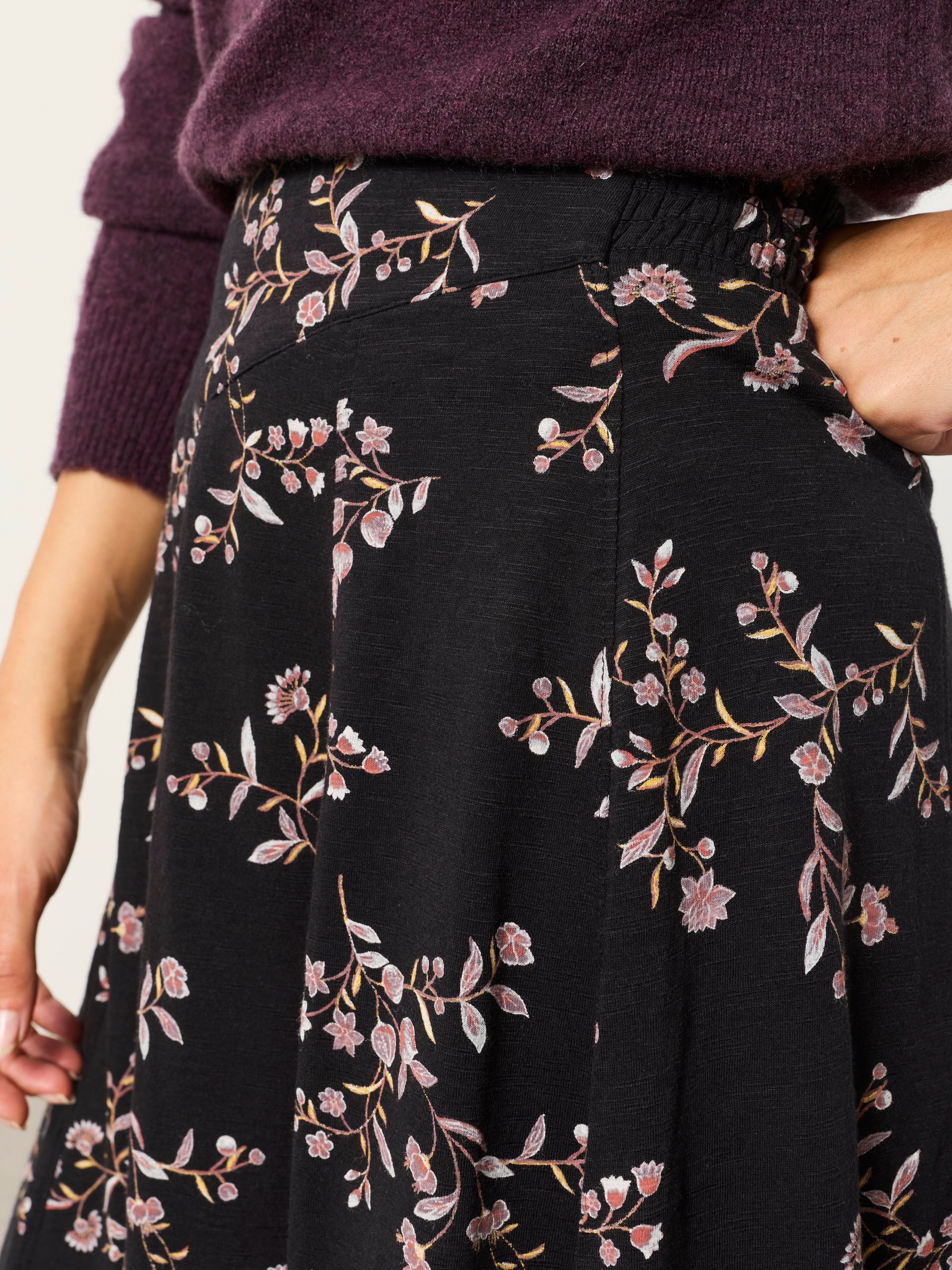 Selena Black Vintage Floral Skirt - Image 3 of 5