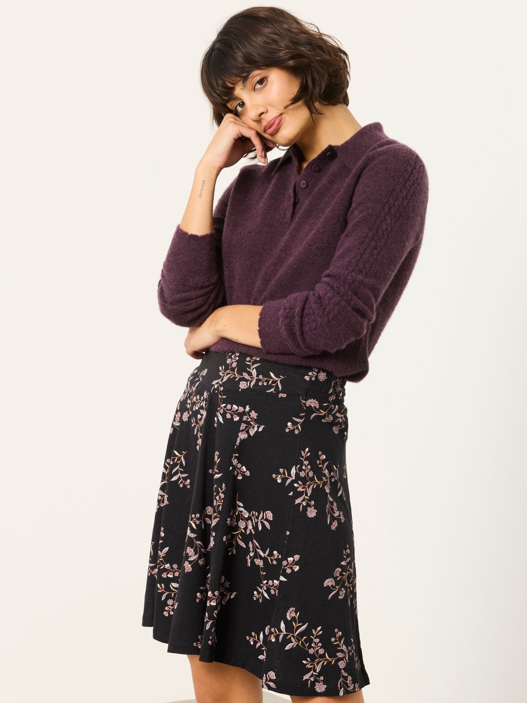 Selena Black Vintage Floral Skirt - Image 4 of 5