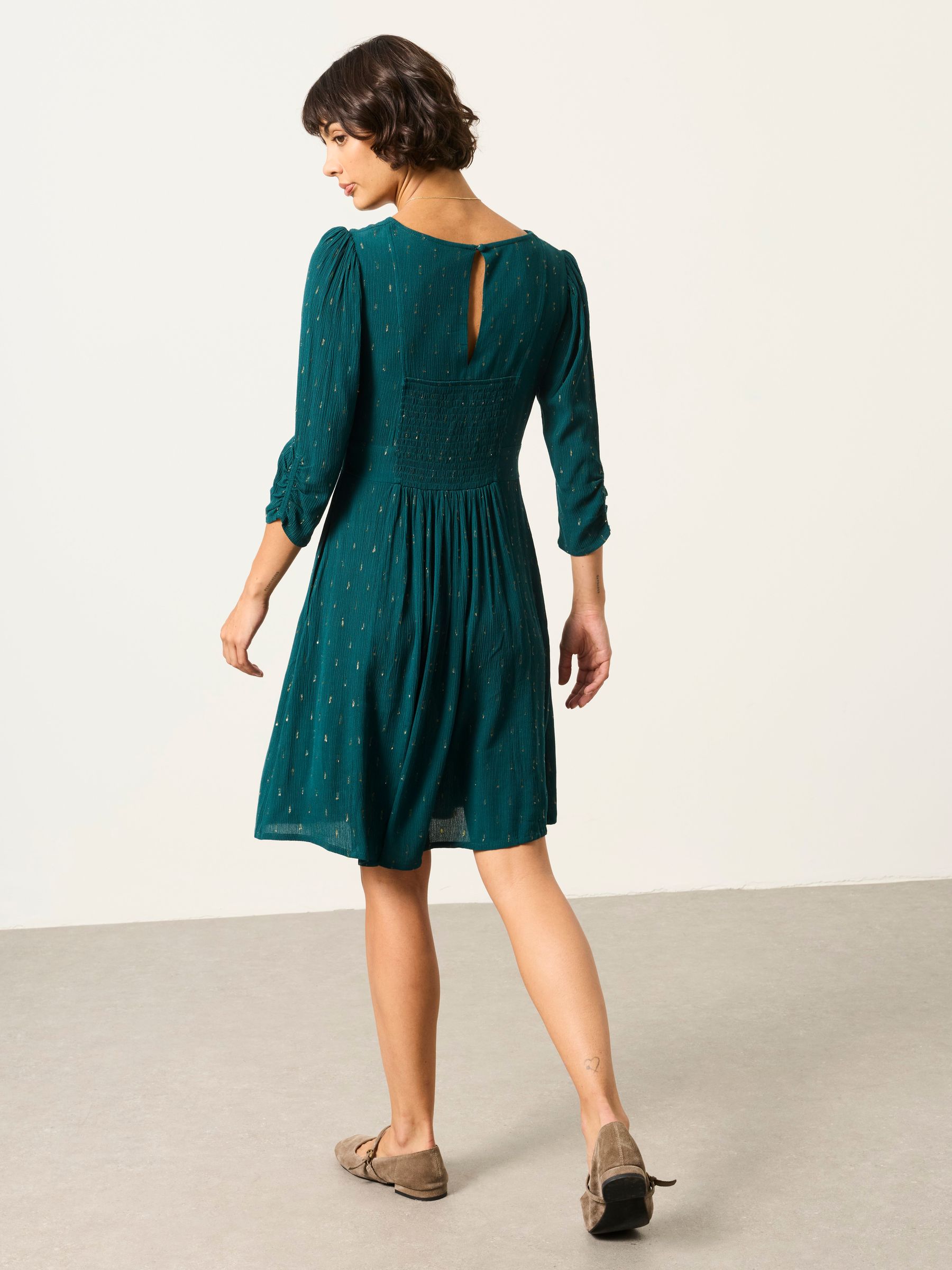 Anya Teal Blue Spot Dress - Image 2 of 6
