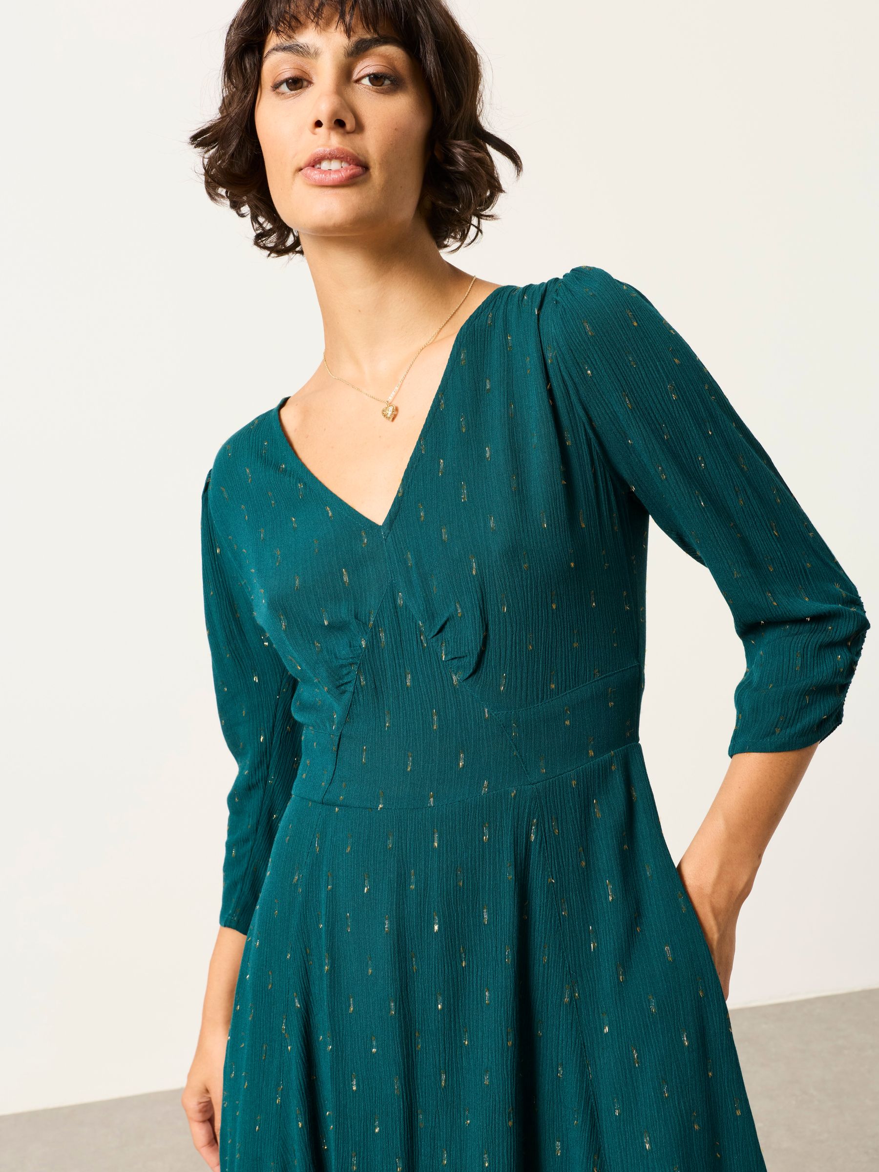 Anya Teal Blue Spot Dress - Image 4 of 6