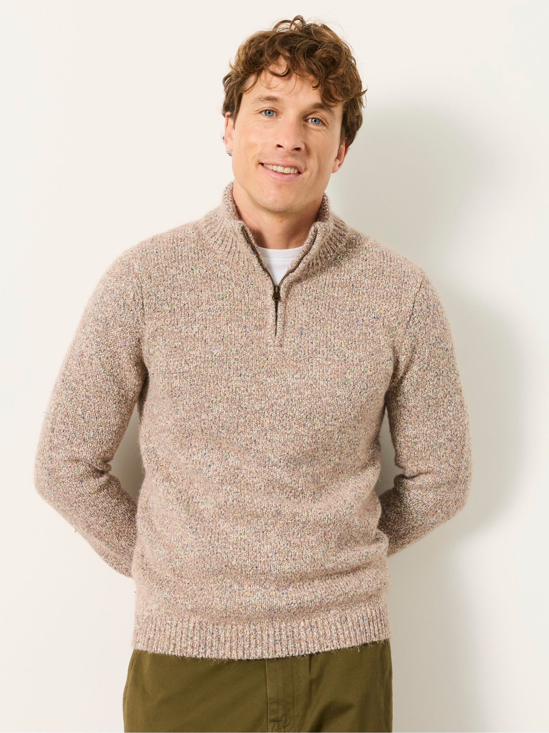 Natural Milport Knitted Half Neck Jumper - Image 1 of 6