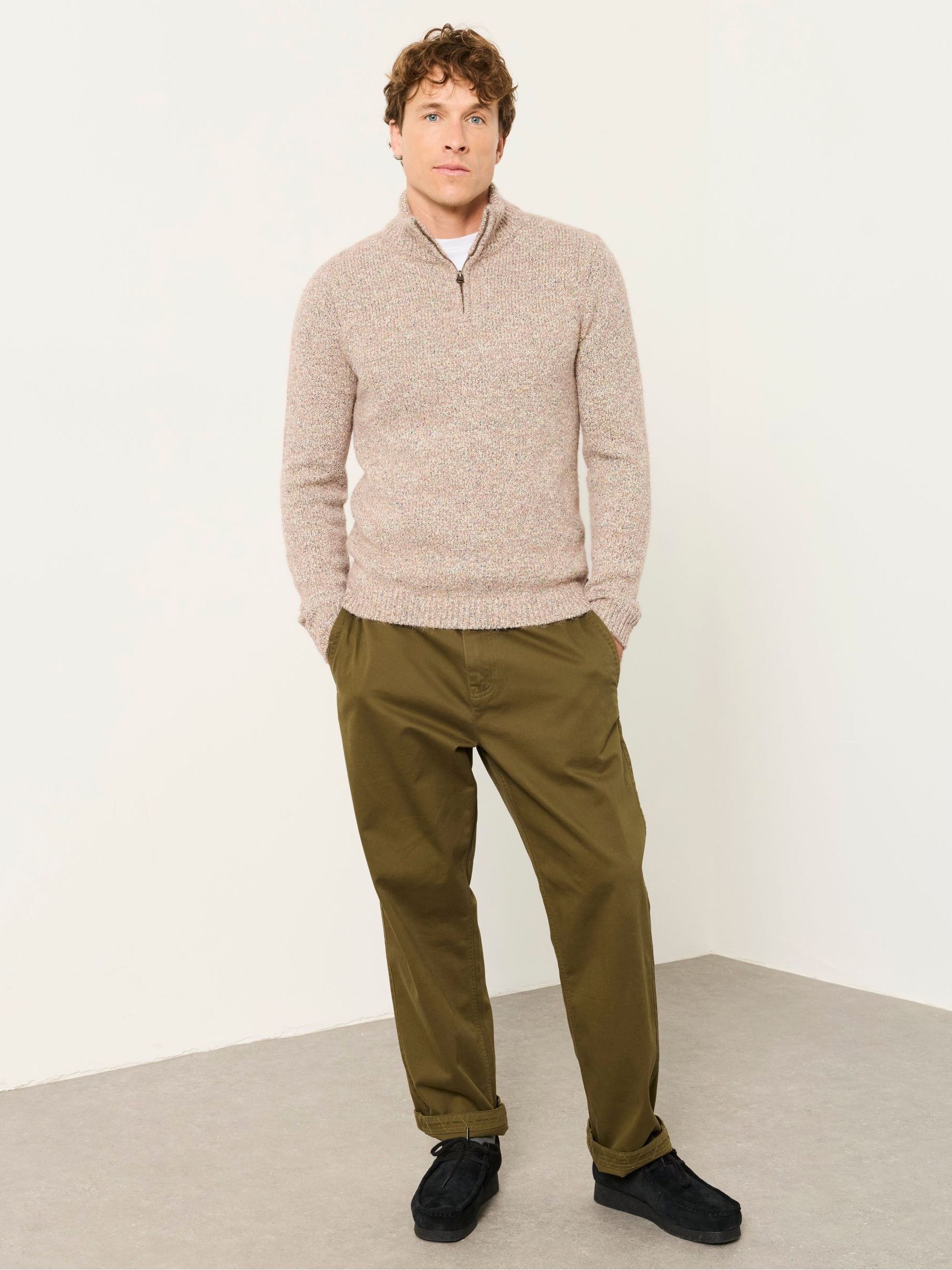 Natural Milport Knitted Half Neck Jumper - Image 4 of 6