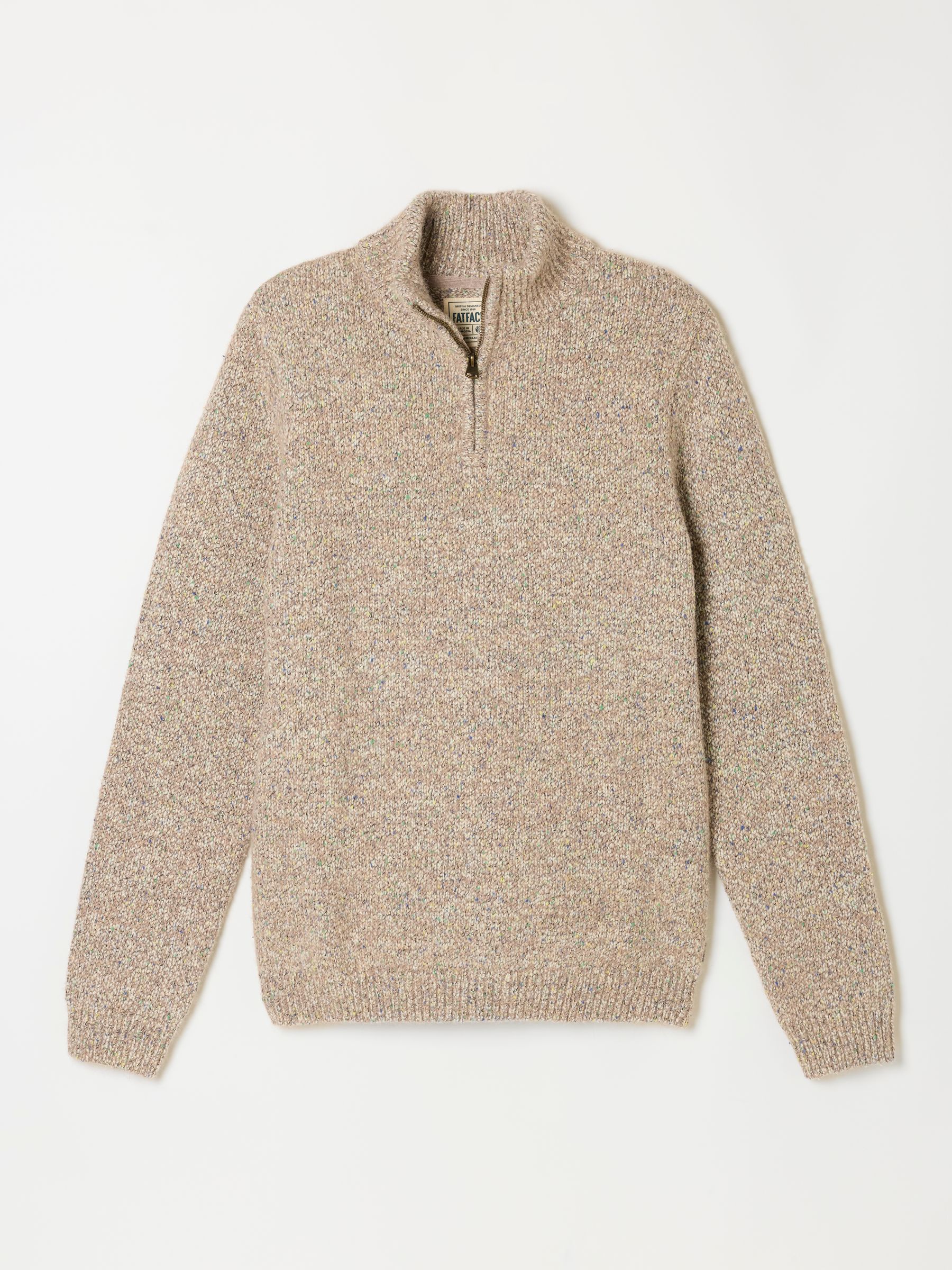 Natural Milport Knitted Half Neck Jumper - Image 6 of 6