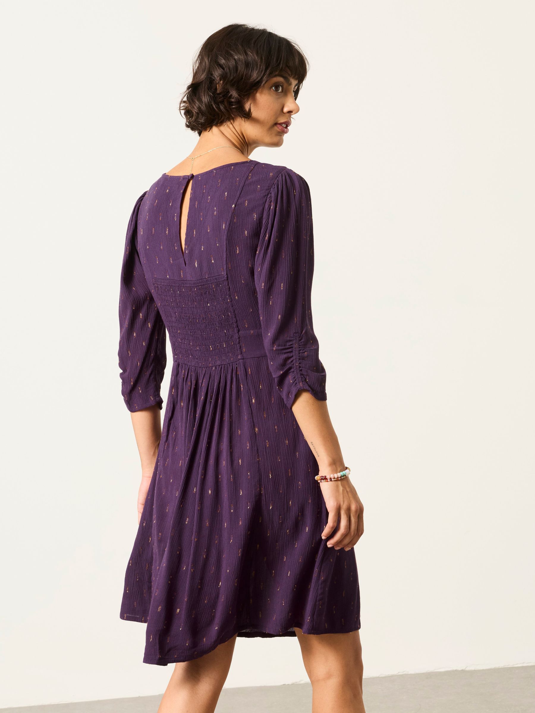 Anya Purple Spot Dress - Image 2 of 6 Anya Purple Spot Dress - Image 2 of 6