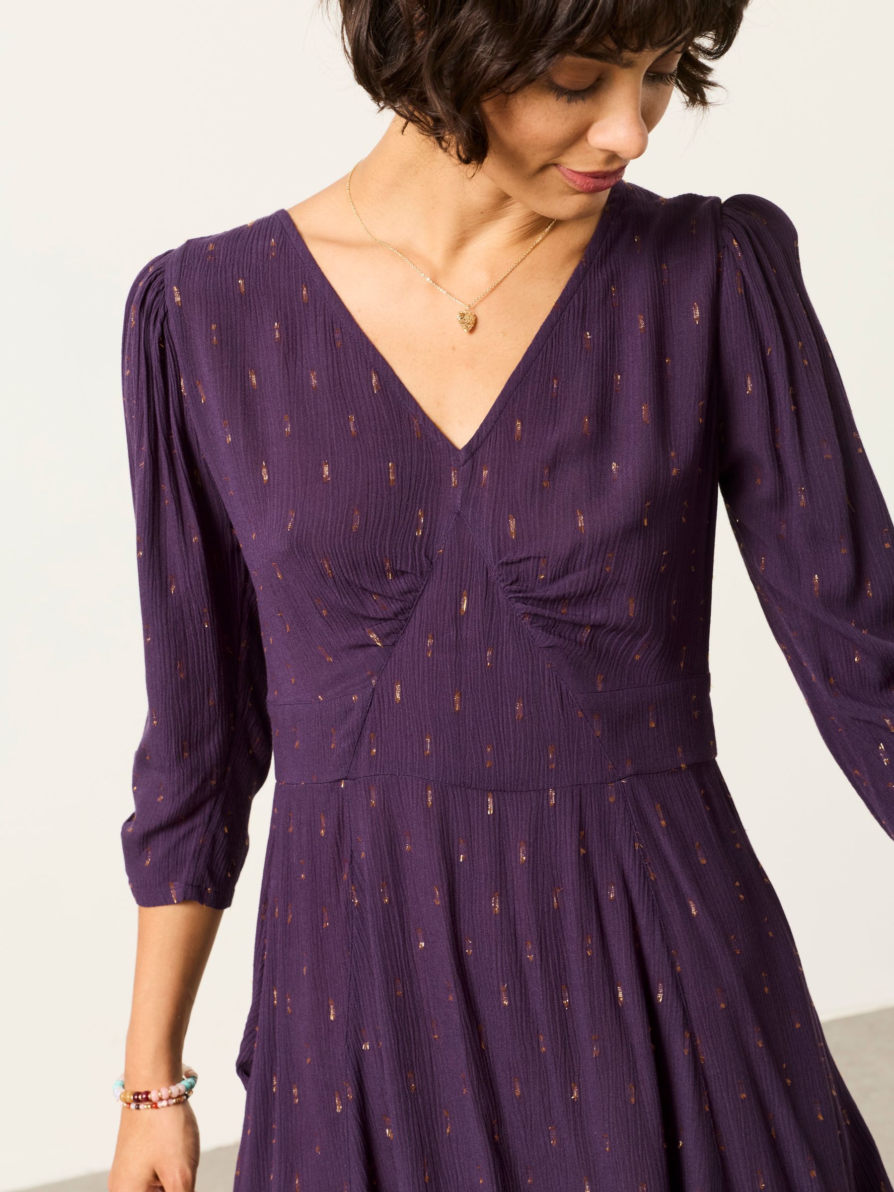 Anya Purple Spot Dress - Image 3 of 6
