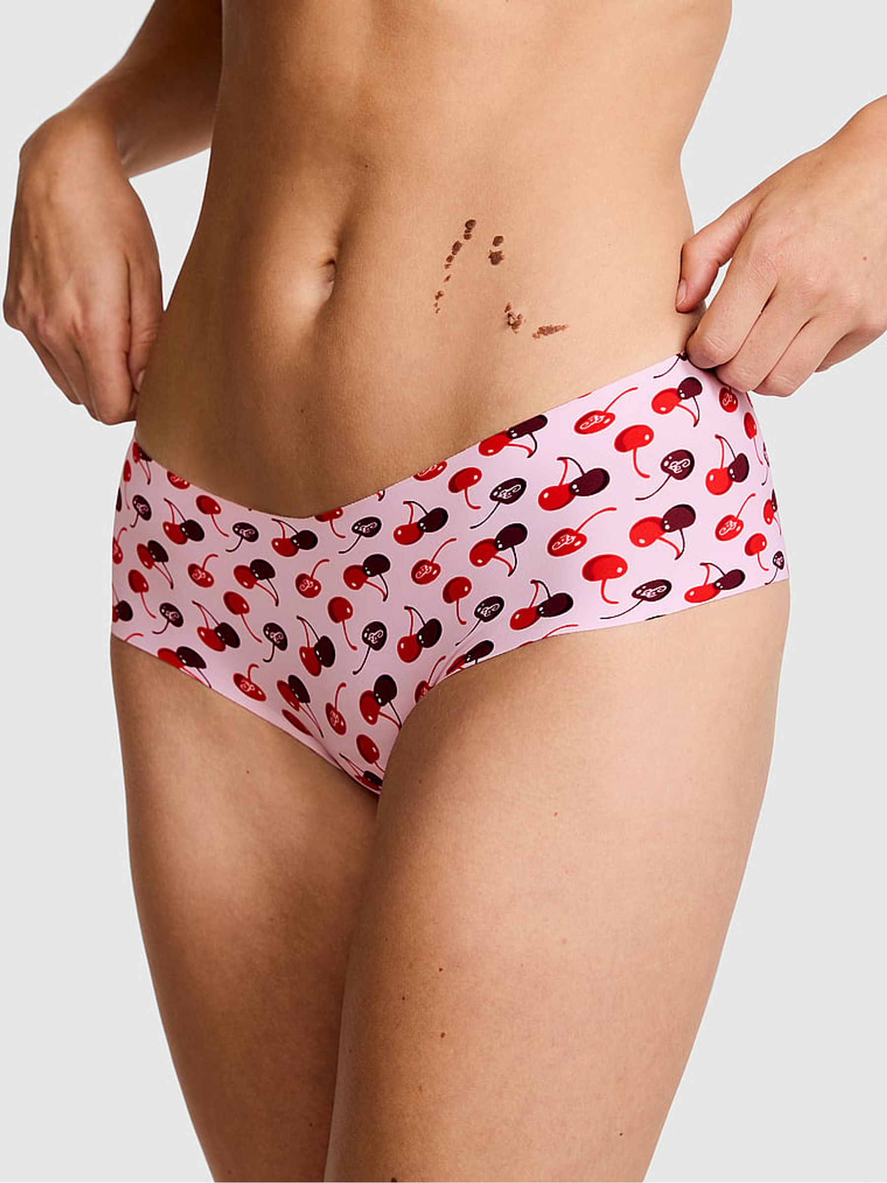 Pink Tulip Cherry Print Cheeky No Show Knickers - Image 1 of 2 Pink Tulip Cherry Print Cheeky No Show Knickers - Image 1 of 2