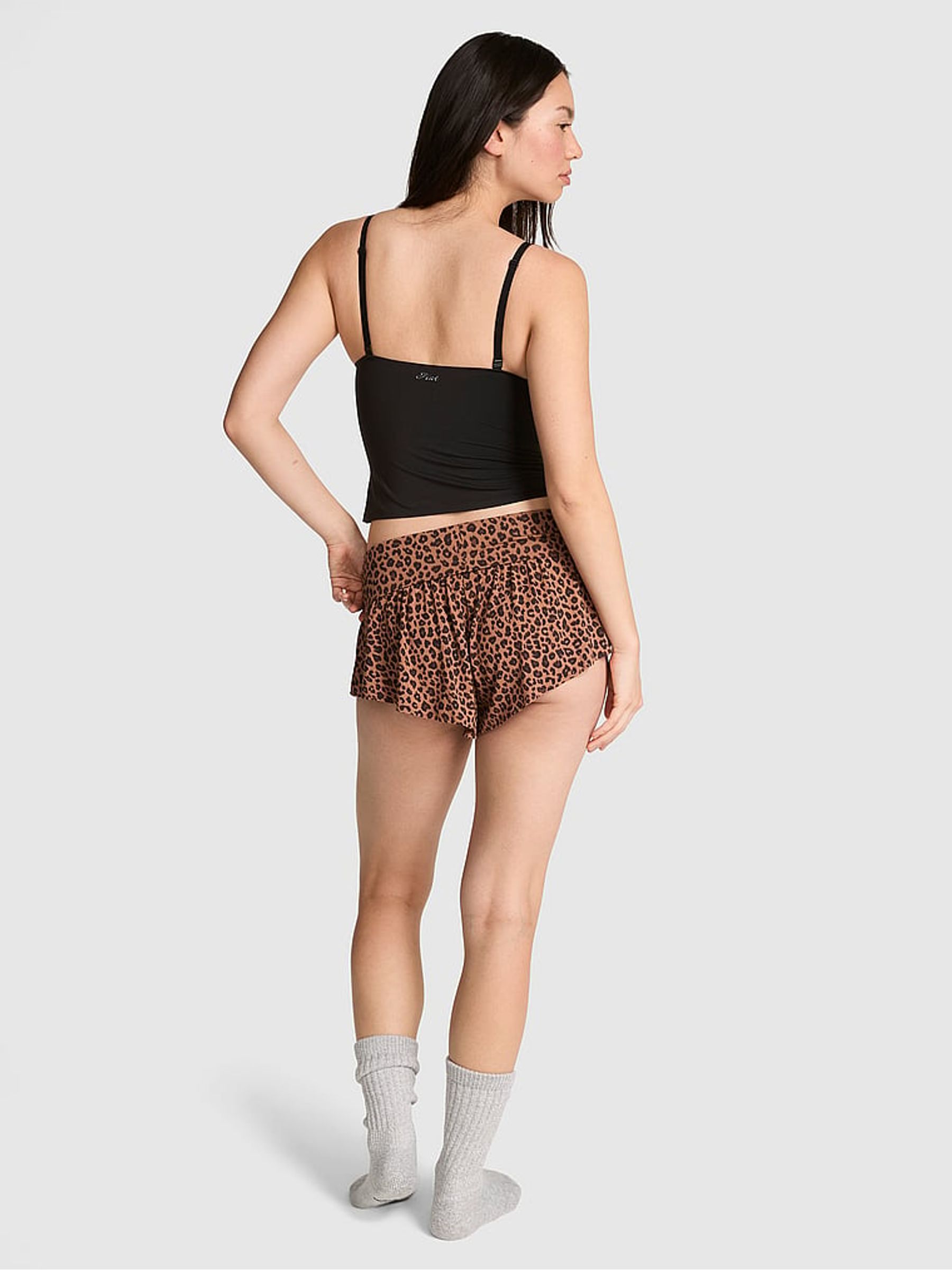 Leopard Brown Short Modal Pyjamas Bottoms - Image 2 of 2 Leopard Brown Short Modal Pyjamas Bottoms - Image 2 of 2