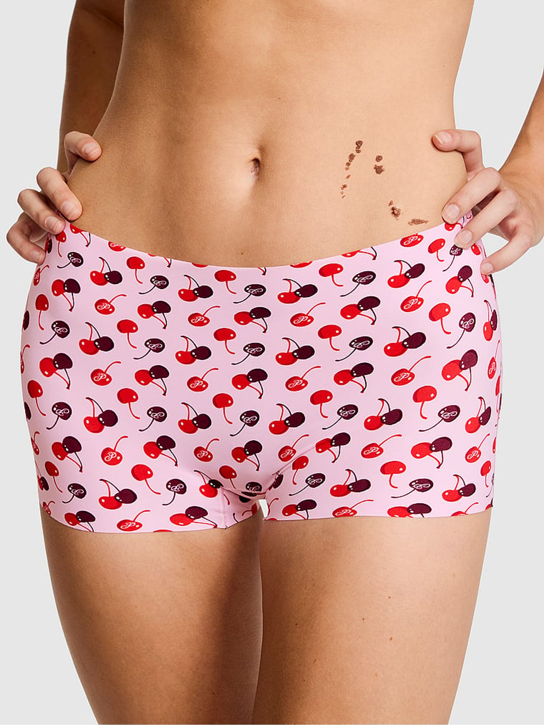 Pink Tulip Cherry Print Short No Show Knickers - Image 1 of 2 Pink Tulip Cherry Print Short No Show Knickers - Image 1 of 2