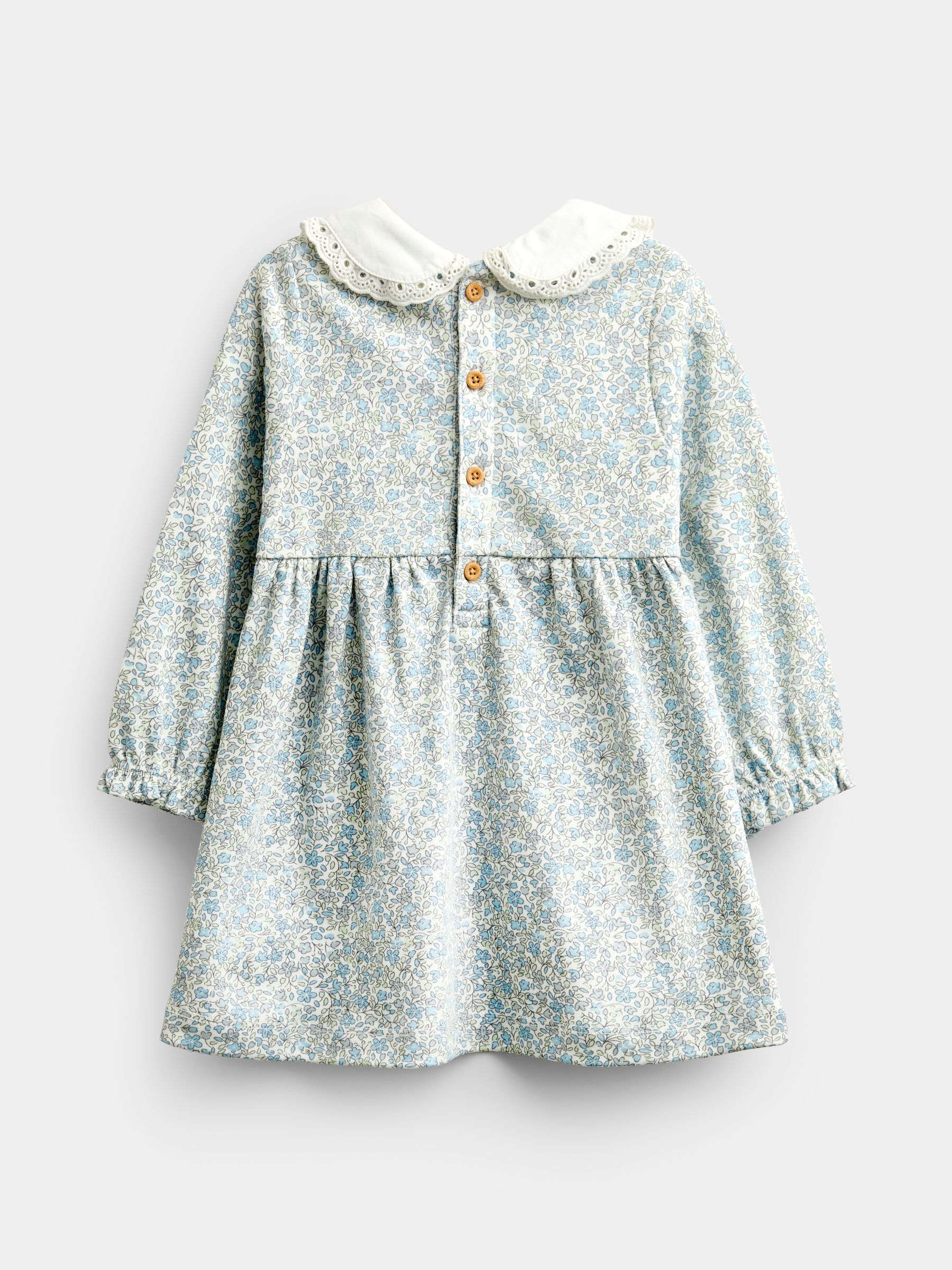 Blue Floral Smocked Dress Set - Image 3 of 7
