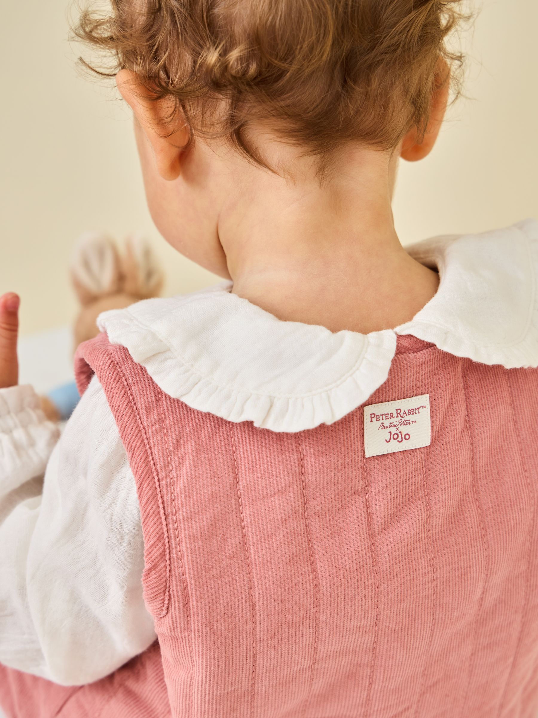 Rose Pink Peter Rabbit Flopsy Bunny Blouse, Legging & Gilet Baby Set - Image 2 of 11