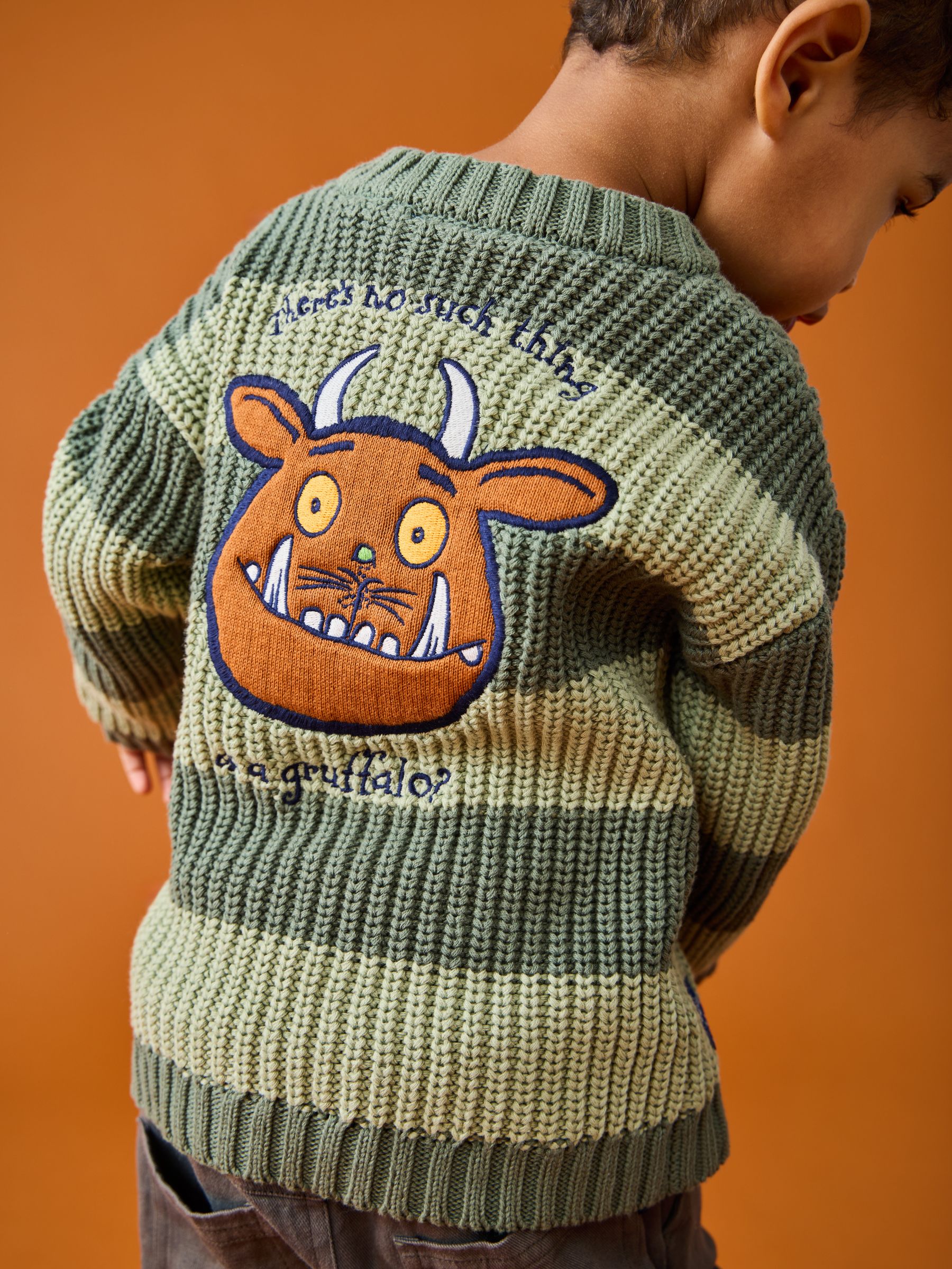 Khaki Green Gruffalo Appliqué Knitted Jumper - Image 2 of 6