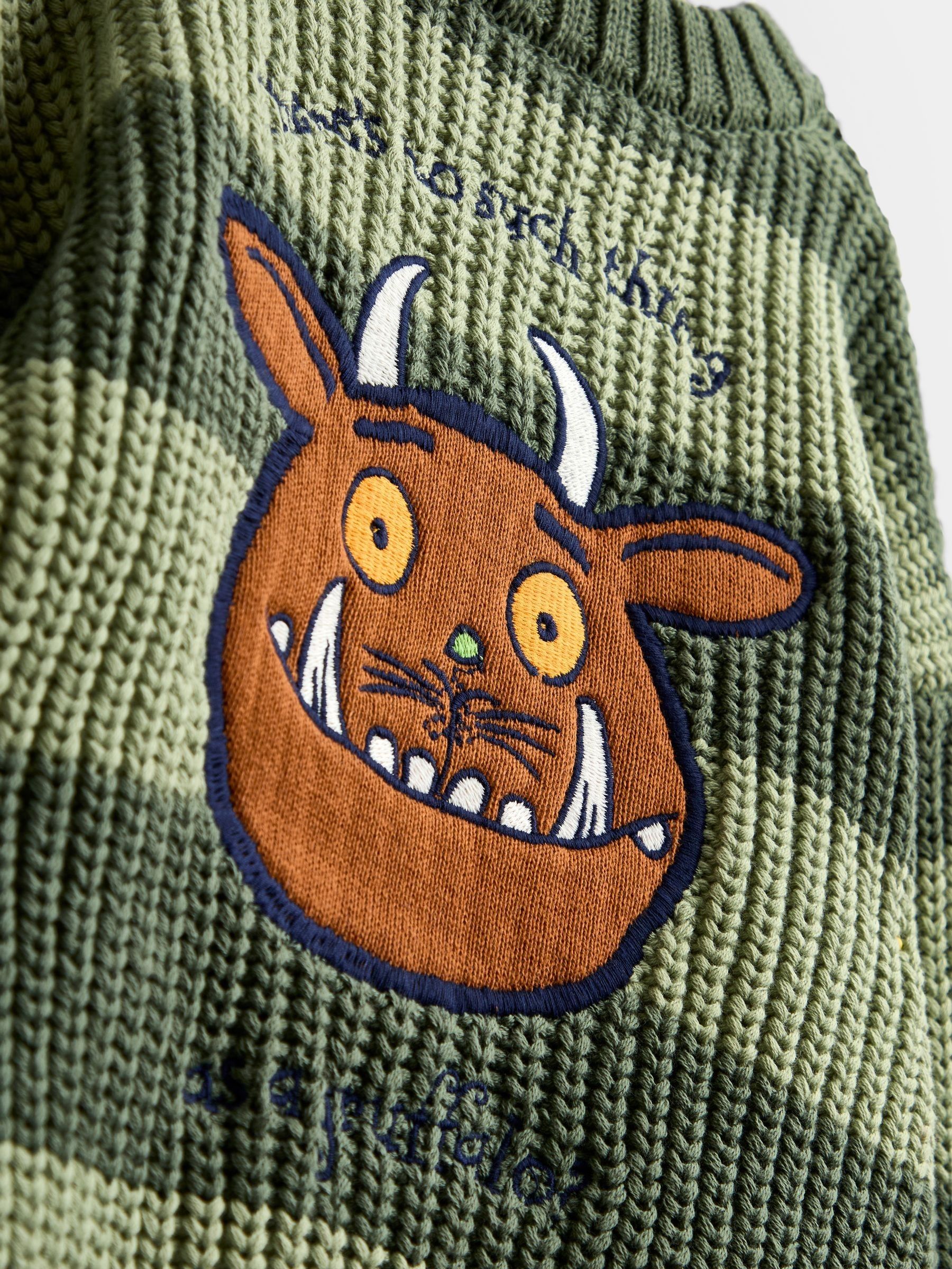 Khaki Green Gruffalo Appliqué Knitted Jumper - Image 5 of 6