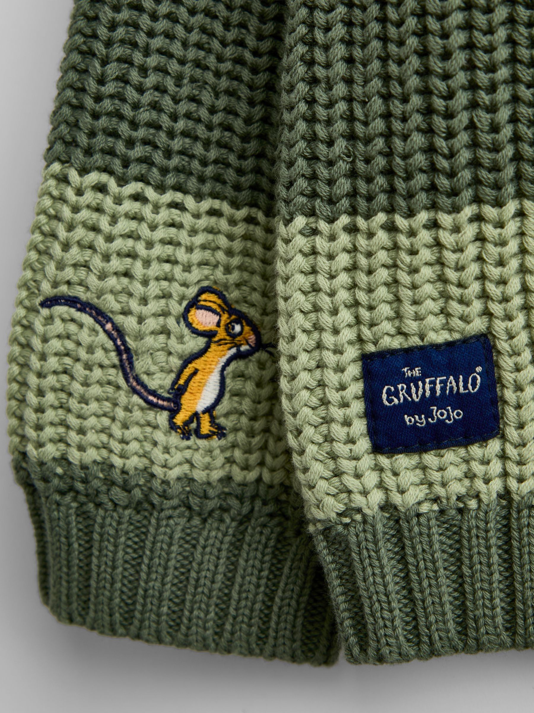 Khaki Green Gruffalo Appliqué Knitted Jumper - Image 6 of 6