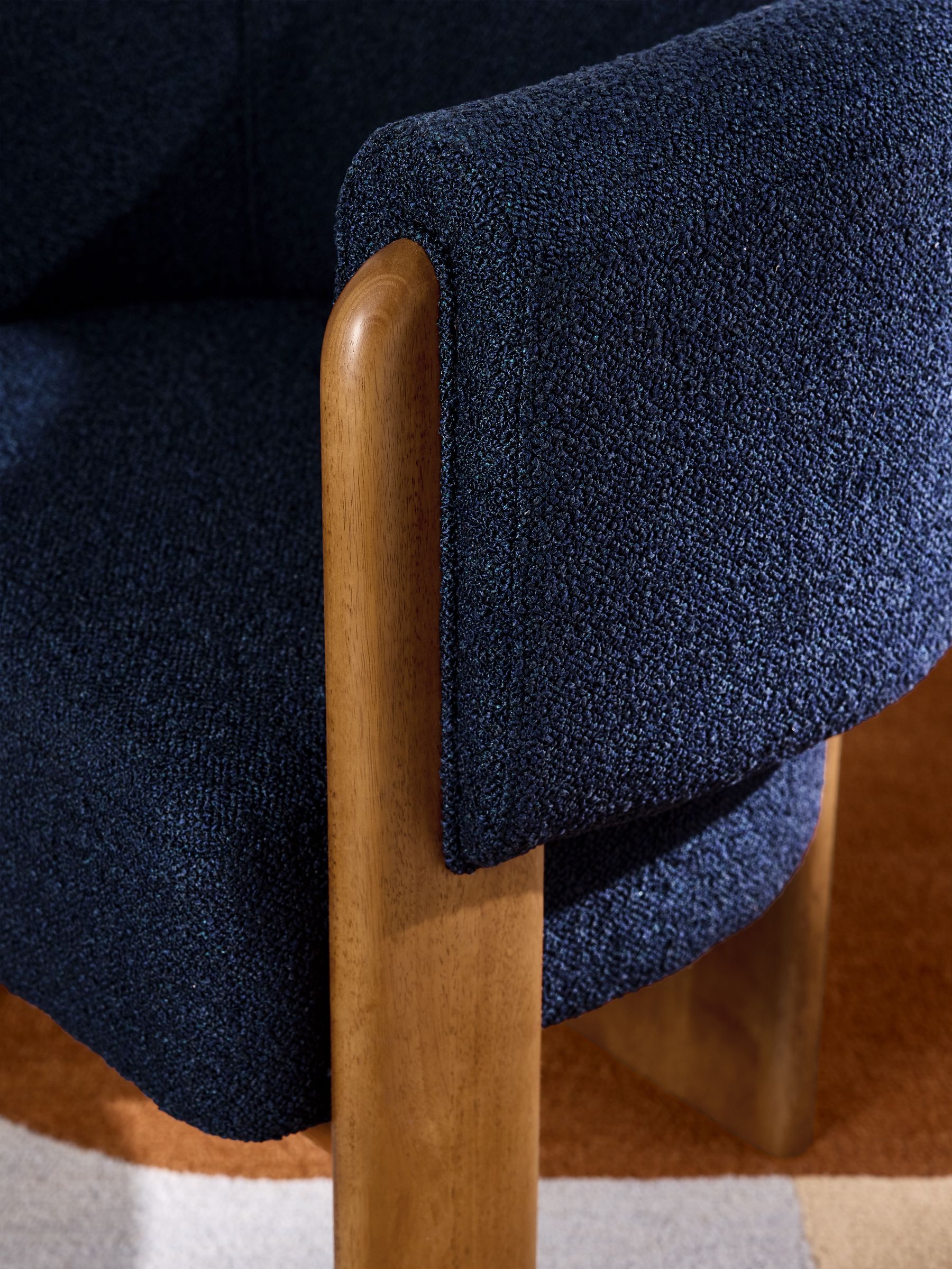 Calix Dining Chair in Navy Blue Soft Touch Boucle - Image 2 of 5