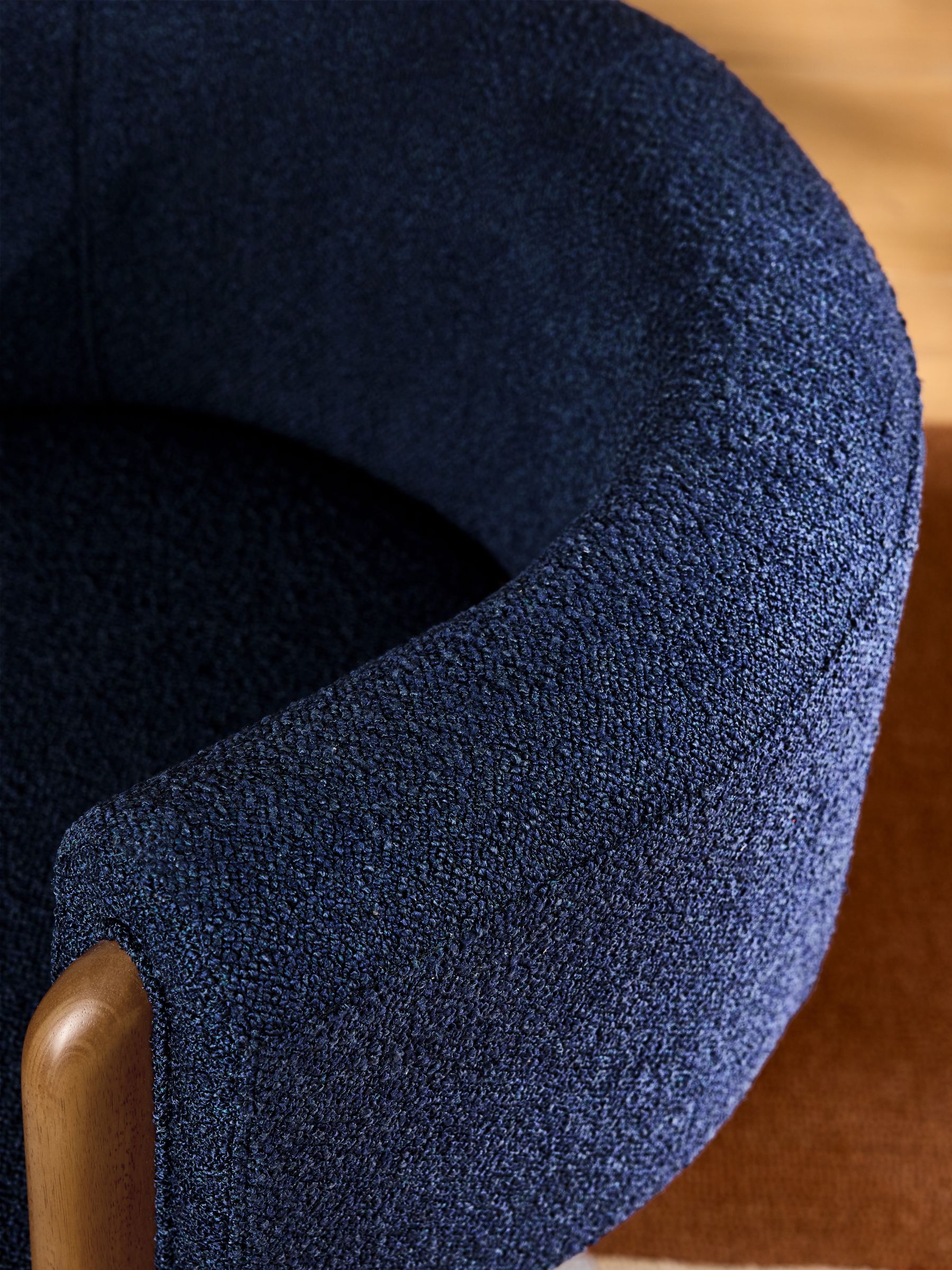 Calix Dining Chair in Navy Blue Soft Touch Boucle - Image 3 of 5