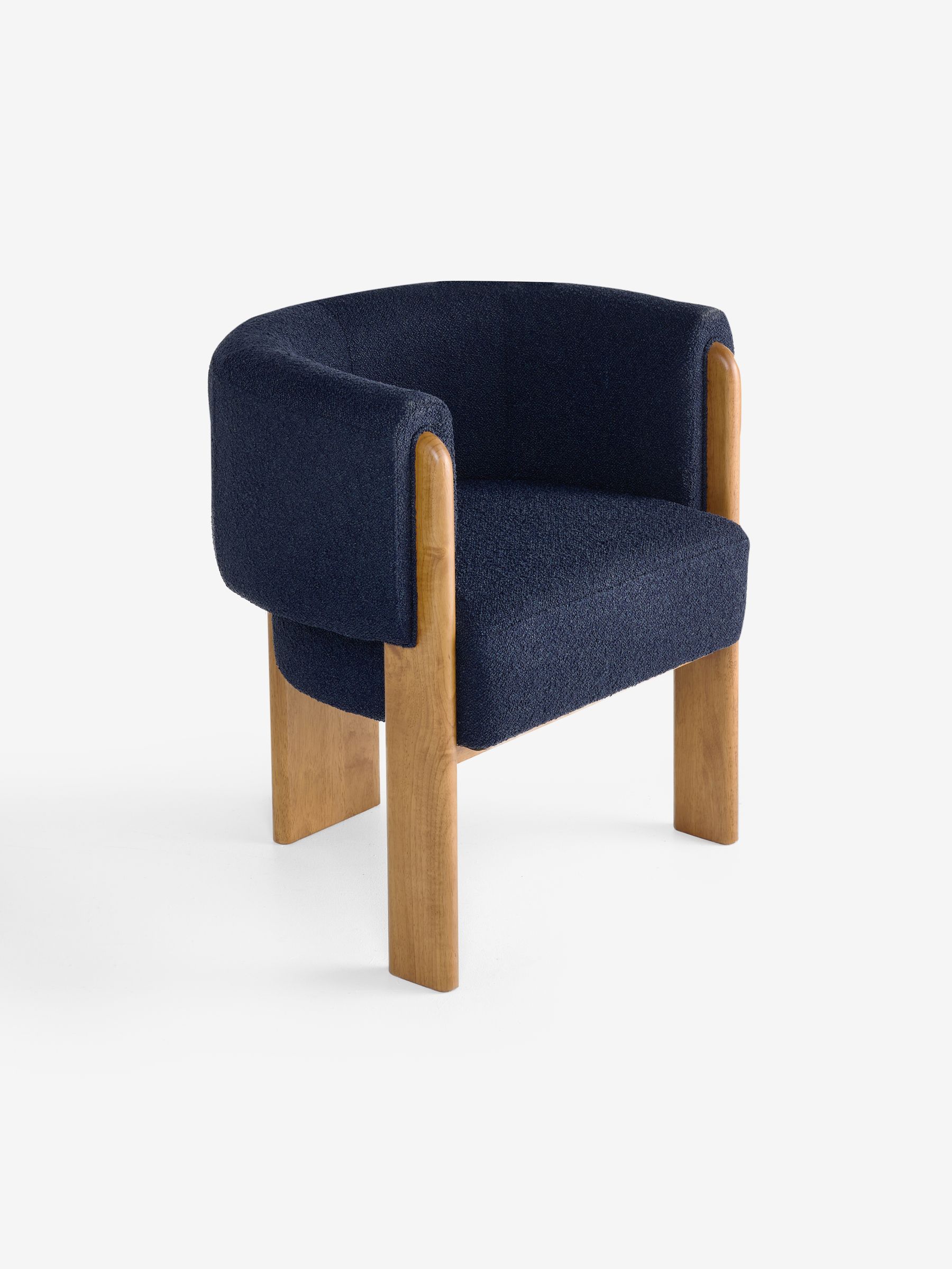 Calix Dining Chair in Navy Blue Soft Touch Boucle - Image 5 of 5