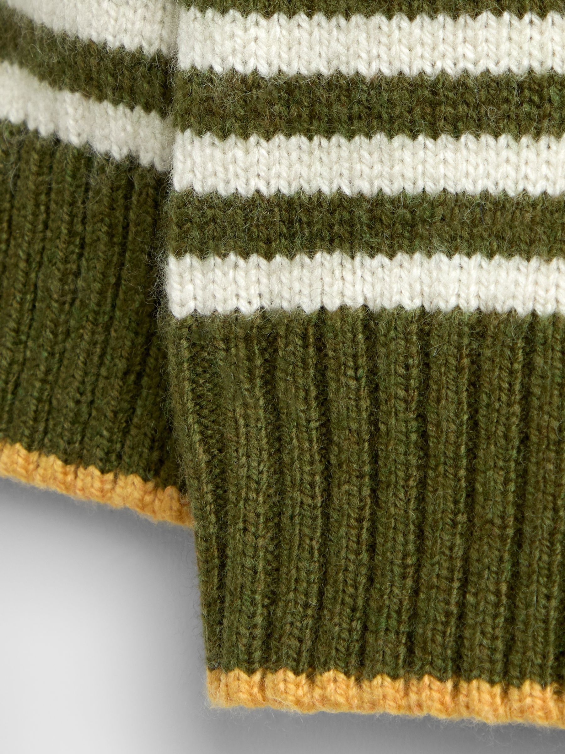 Natural Green Stripe Bear Appliqué Knitted Jumper - Image 4 of 4 Natural Green Stripe Bear Appliqué Knitted Jumper - Image 4 of 4
